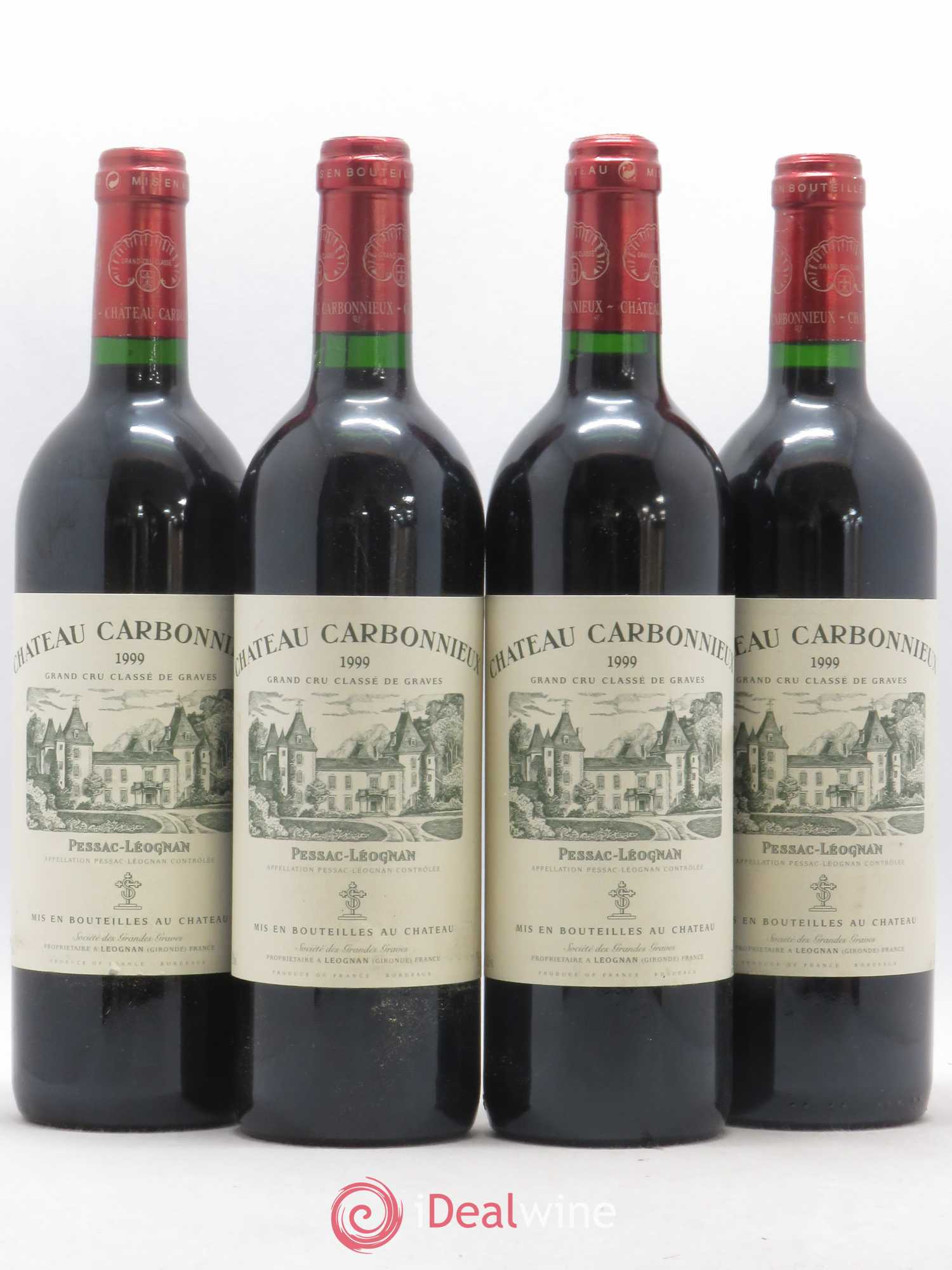 Château Carbonnieux Cru Classé de Graves 1999 - Lot de 4 bouteilles - 0