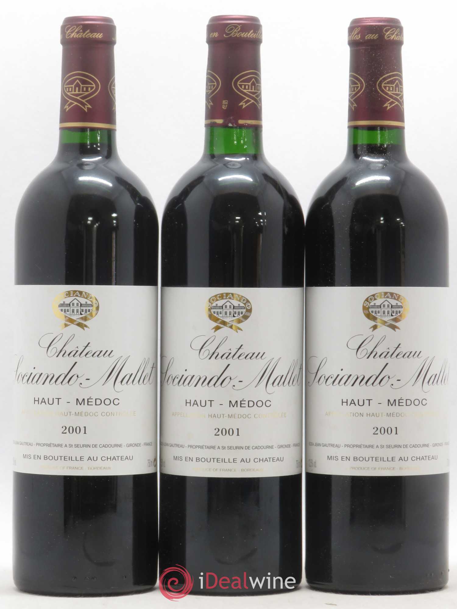 Château Sociando Mallet 2001 - Lot de 12 bouteilles - 1