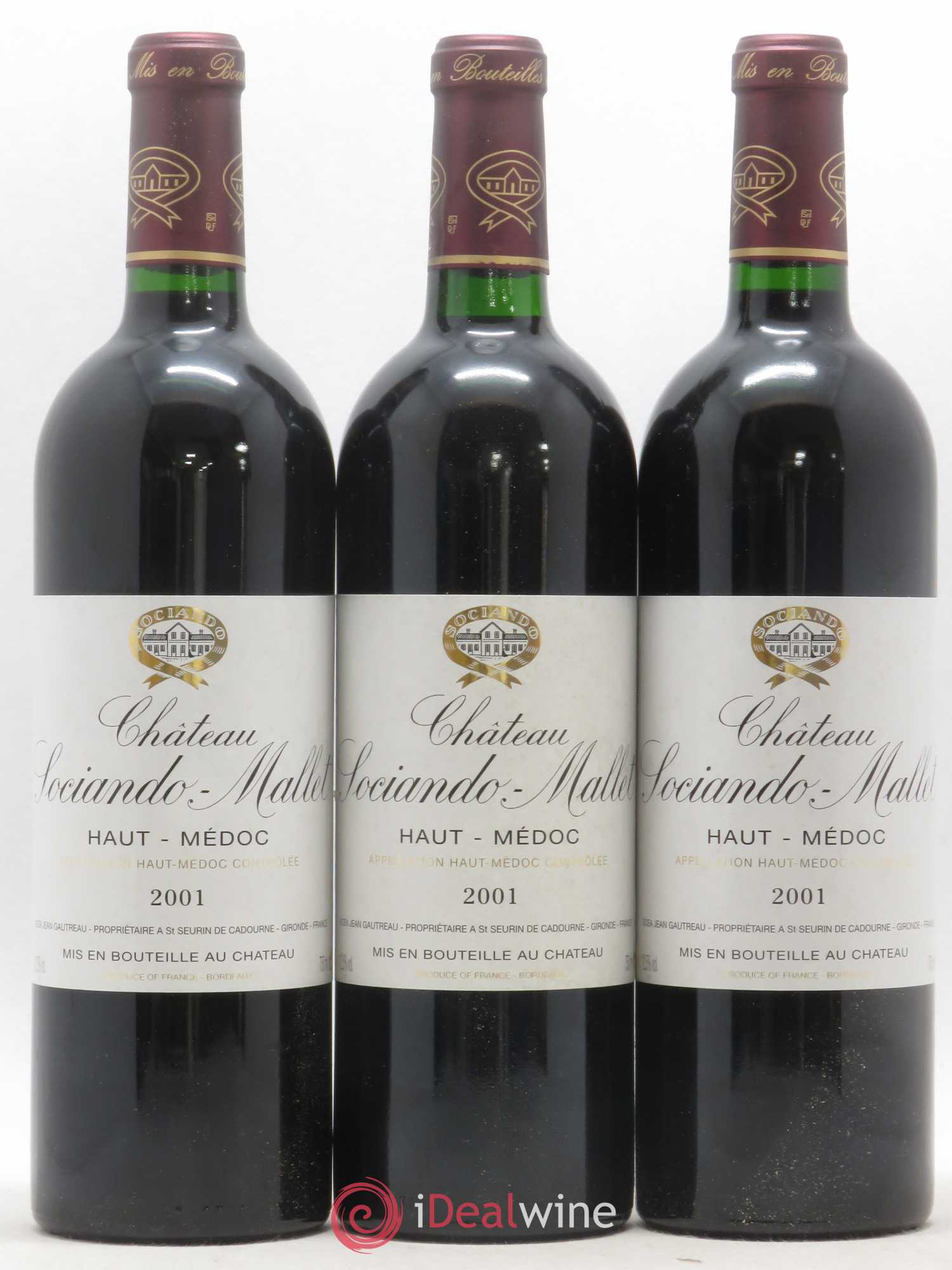 Château Sociando Mallet 2001 - Lot de 12 bouteilles - 2