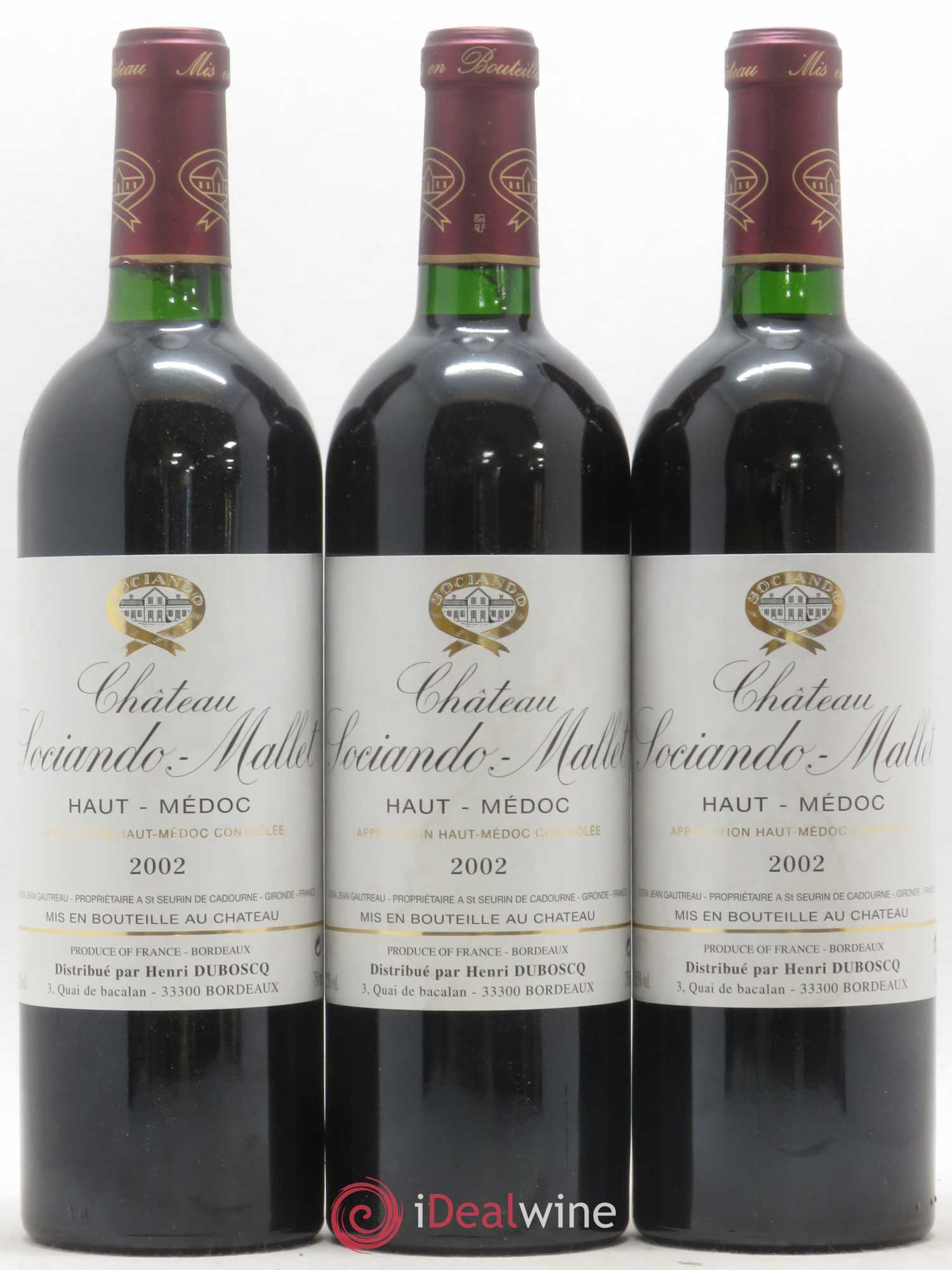 Château Sociando Mallet 2002 - Lot de 12 bouteilles - 1