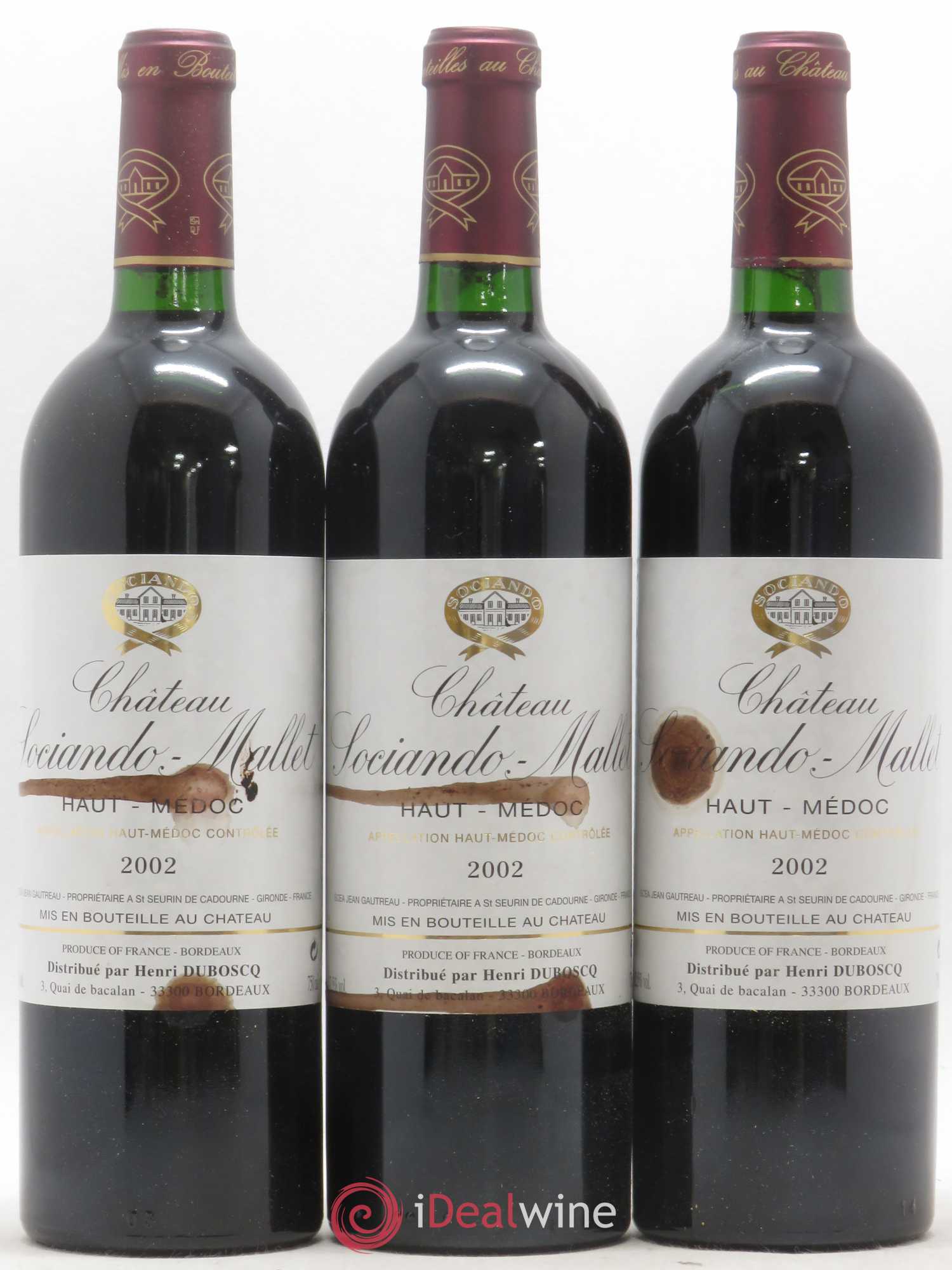 Château Sociando Mallet 2002 - Lot de 12 bouteilles - 2