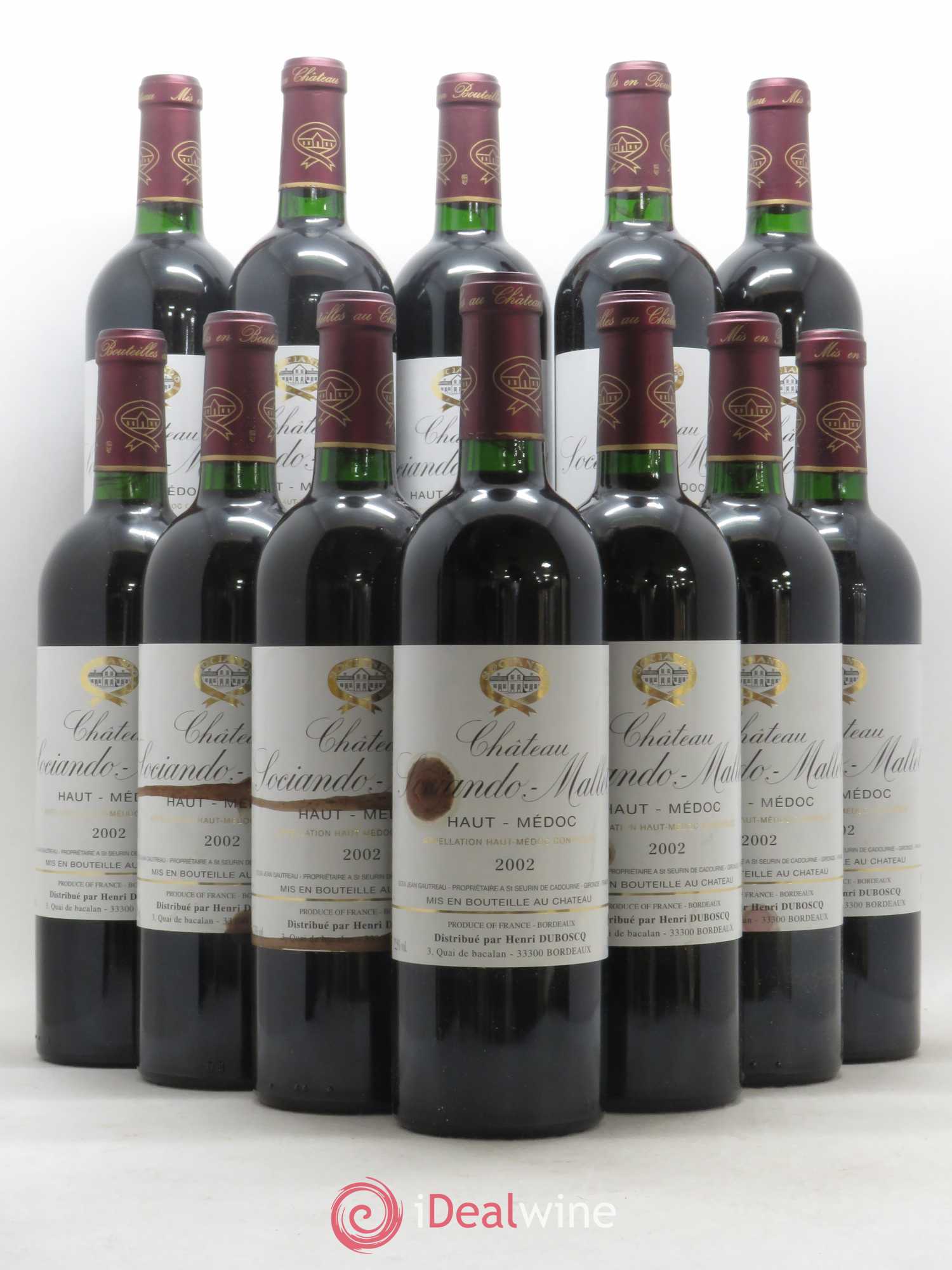 Château Sociando Mallet 2002 - Lot de 12 bouteilles - 0