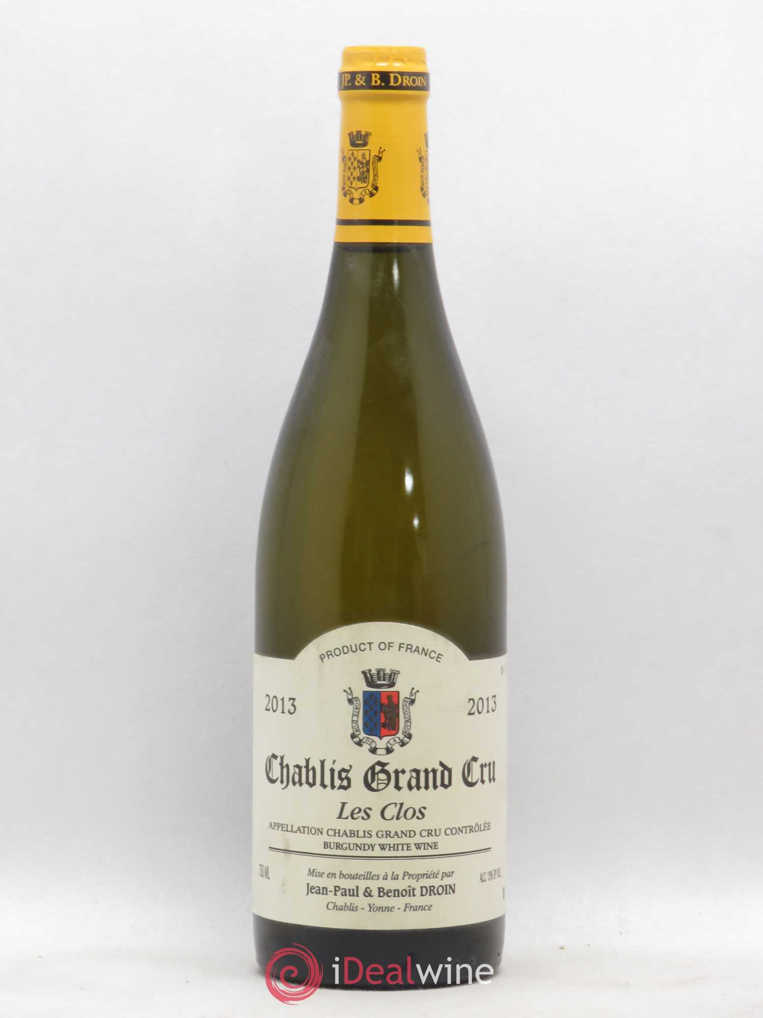 Chablis Grand Cru Les Clos Jean-Paul & Benoît Droin (Domaine) 2013 - Lot de 1 bouteille - 0