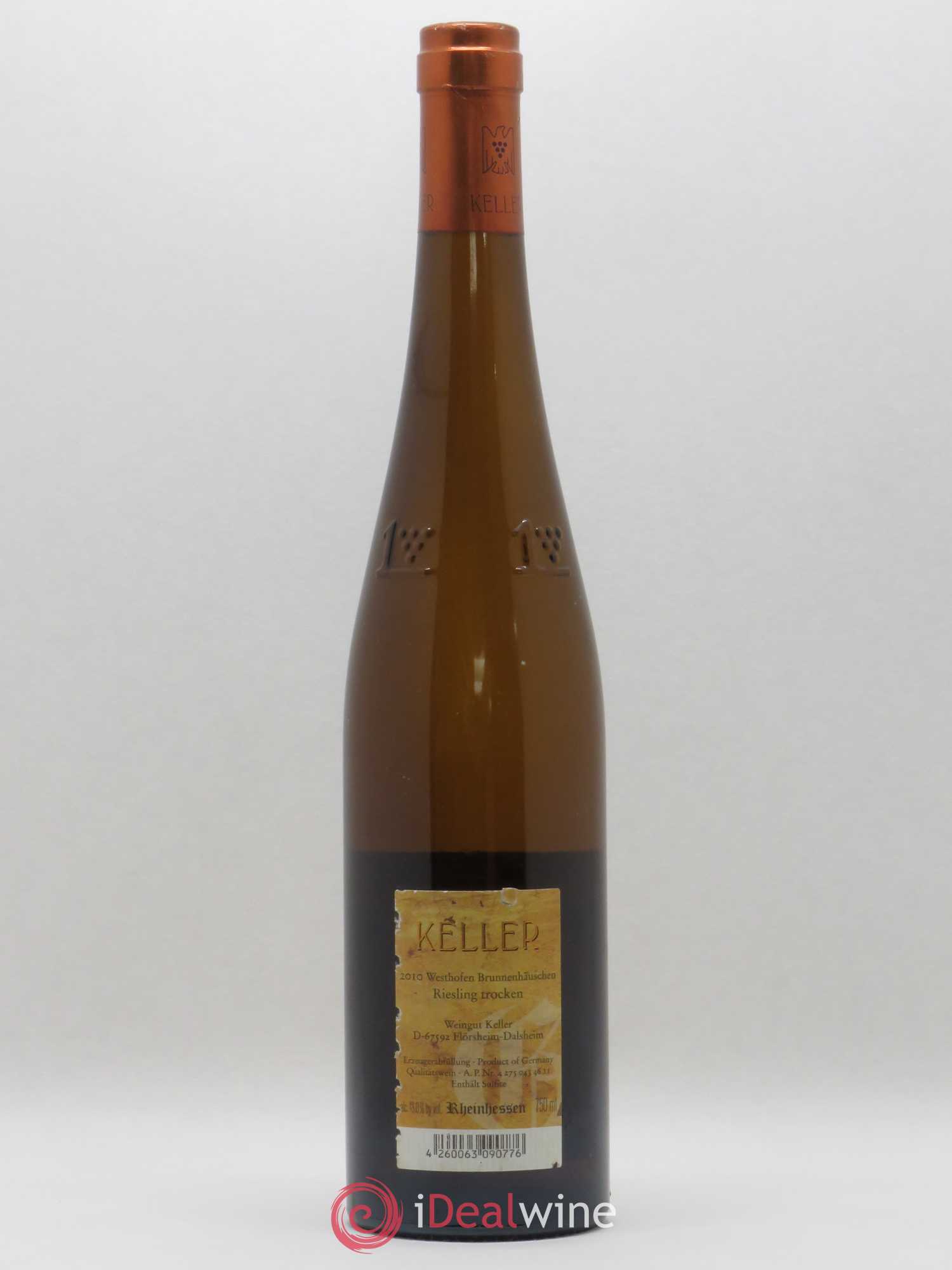 Allemagne Rheinhessen Westhofen Brunnenhauschen Abts E Riesling Trocken Keller 2010 - Posten von 1 Flasche - 1