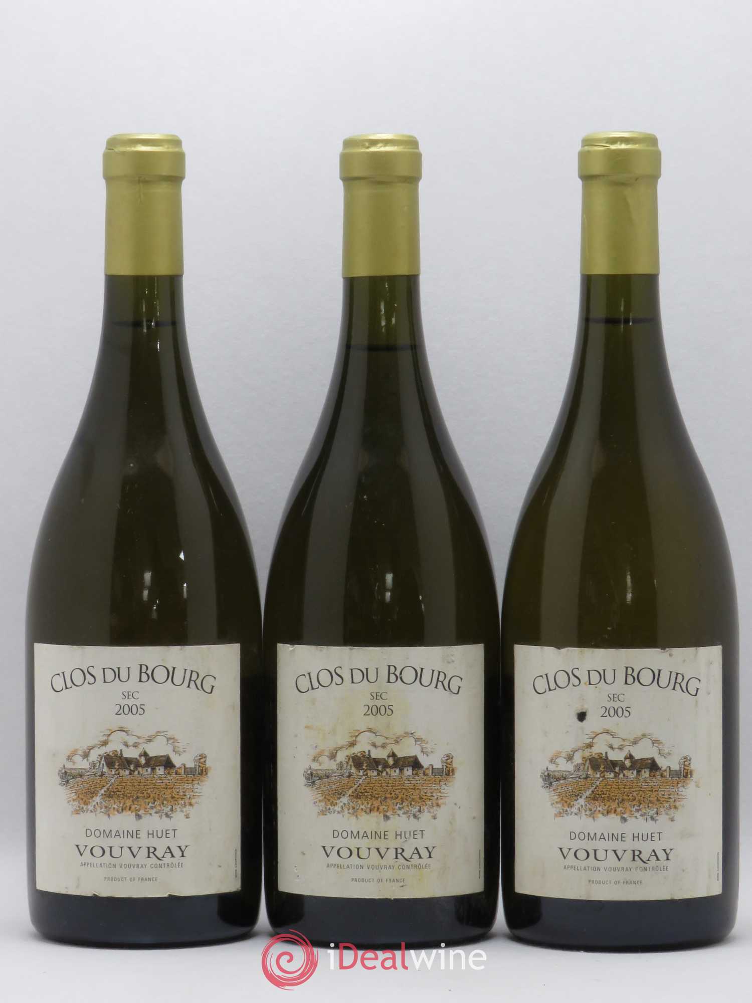 Vouvray Clos du Bourg Sec Domaine Huet 2005 - Lot de 3 bouteilles - 0
