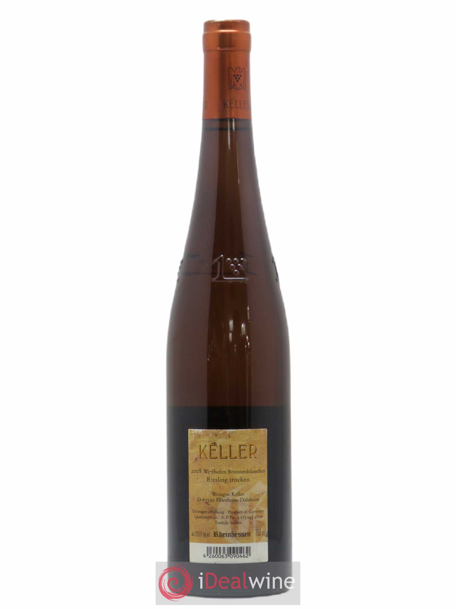 Allemagne Rheinhessen Westhofen Brunnenhauschen Abts Erde Riesling Trocken Grosses Gewachs Klaus Keller  2008 - Posten von 1 Flasche - 1