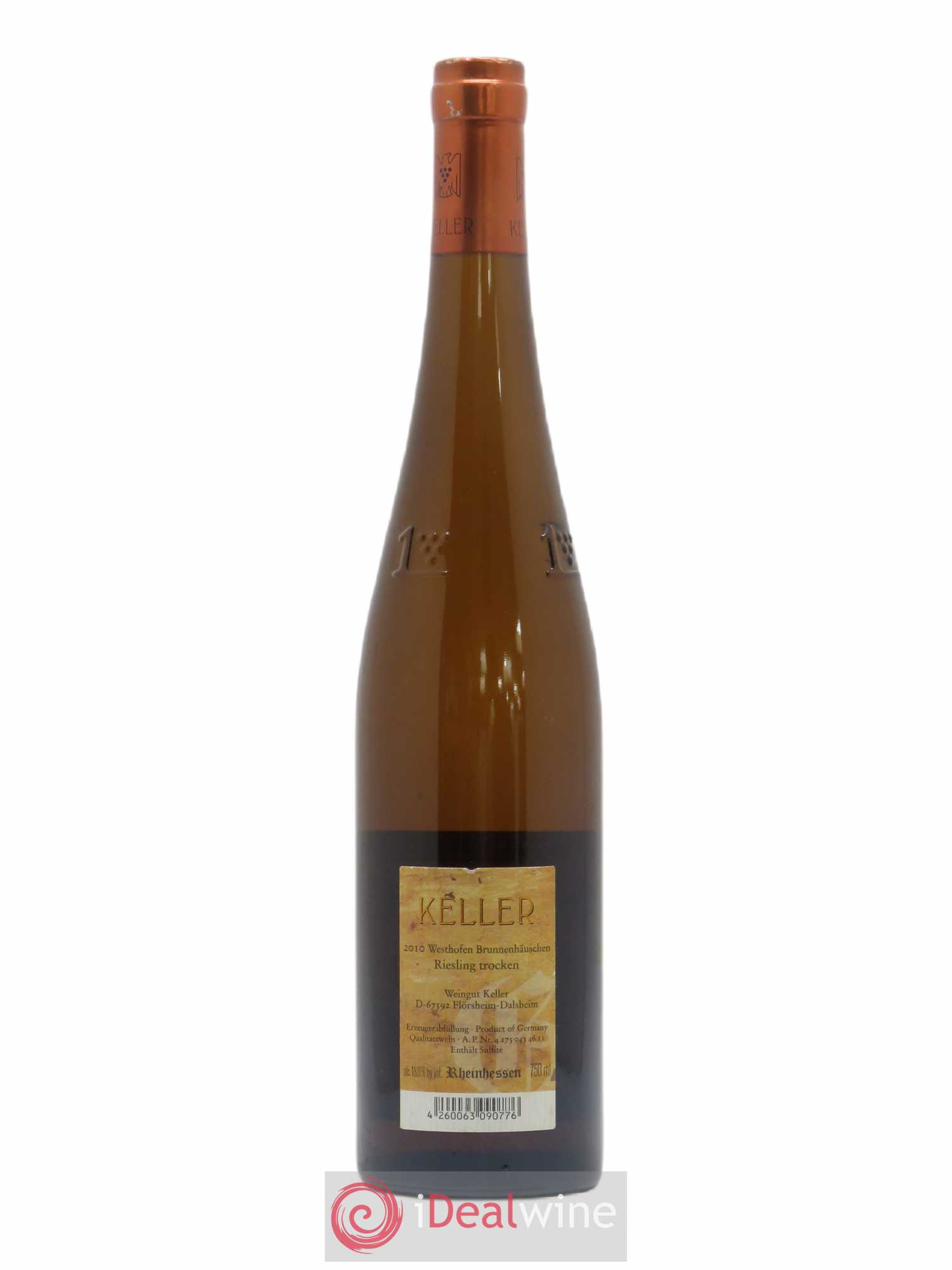 Allemagne Rheinhessen Westhofen Brunnenhauschen Abts Erde Riesling Trocken Grosses Gewachs Klaus Keller 2010 - Posten von 1 Flasche - 1