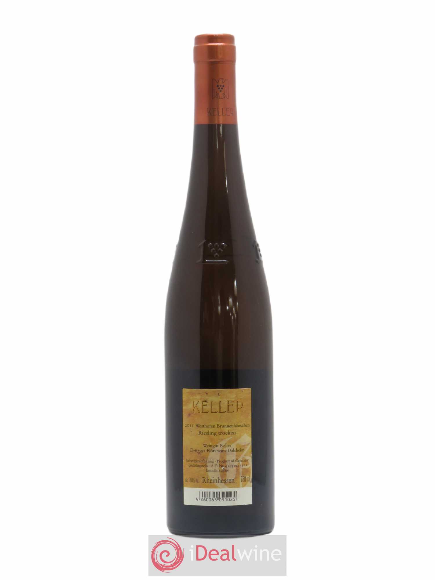 Allemagne Rheinhessen Westhofen Brunnenhauschen Abts Erde Riesling Trocken Grosses Gewachs Klaus Keller 2011 - Posten von 1 Flasche - 1