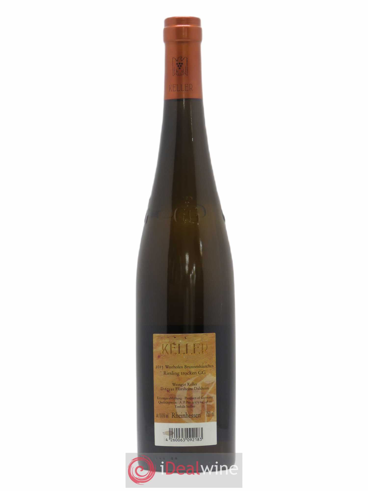Allemagne Rheinhessen Westhofen Brunnenhauschen Abts Erde Riesling Trocken Grosses Gewachs Klaus Keller 2015 - Posten von 1 Flasche - 1