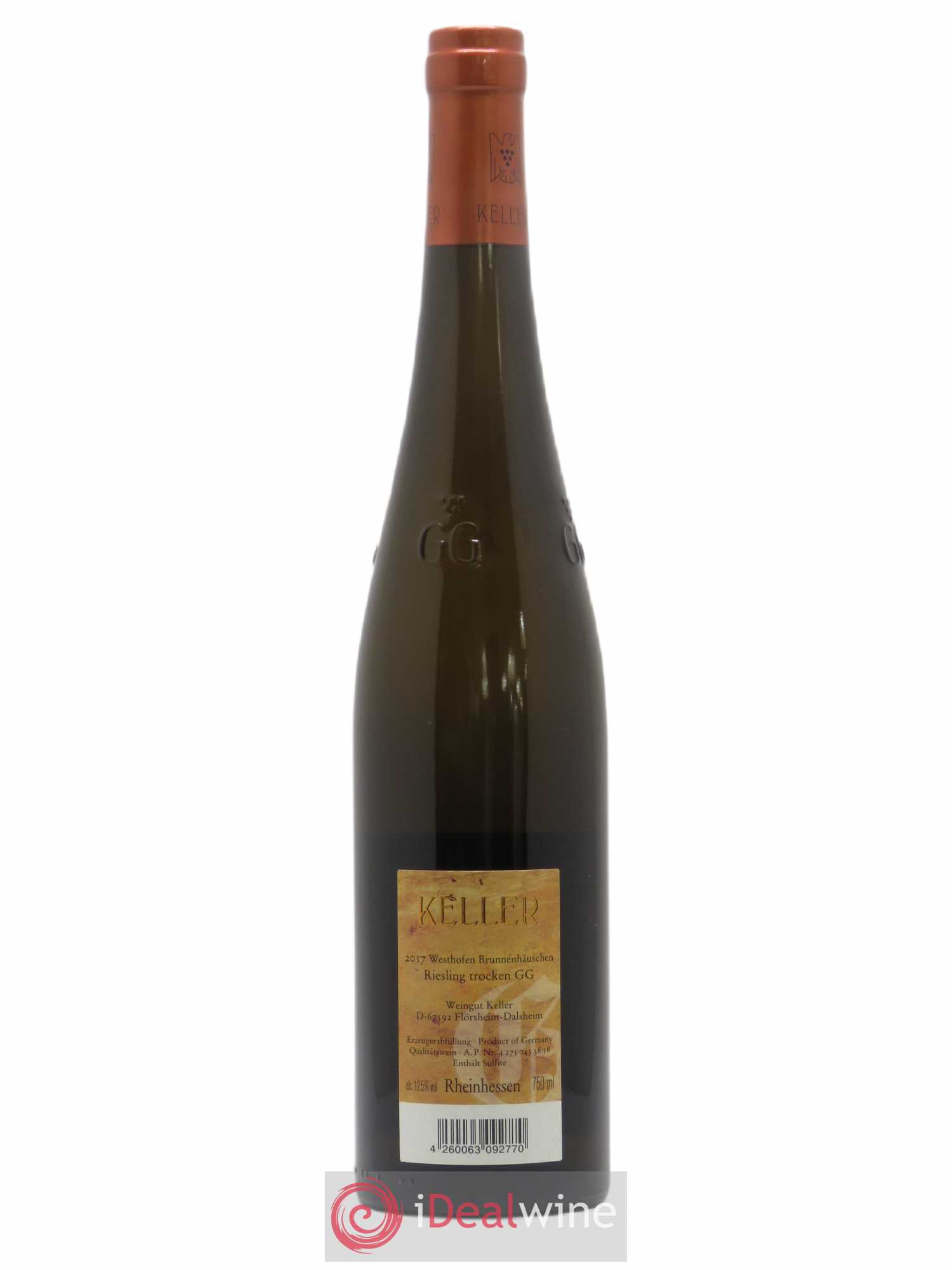 Allemagne Rheinhessen Westhofen Brunnenhauschen Abts Erde Riesling Trocken Grosses Gewachs Klaus Keller  2017 - Posten von 1 Flasche - 1