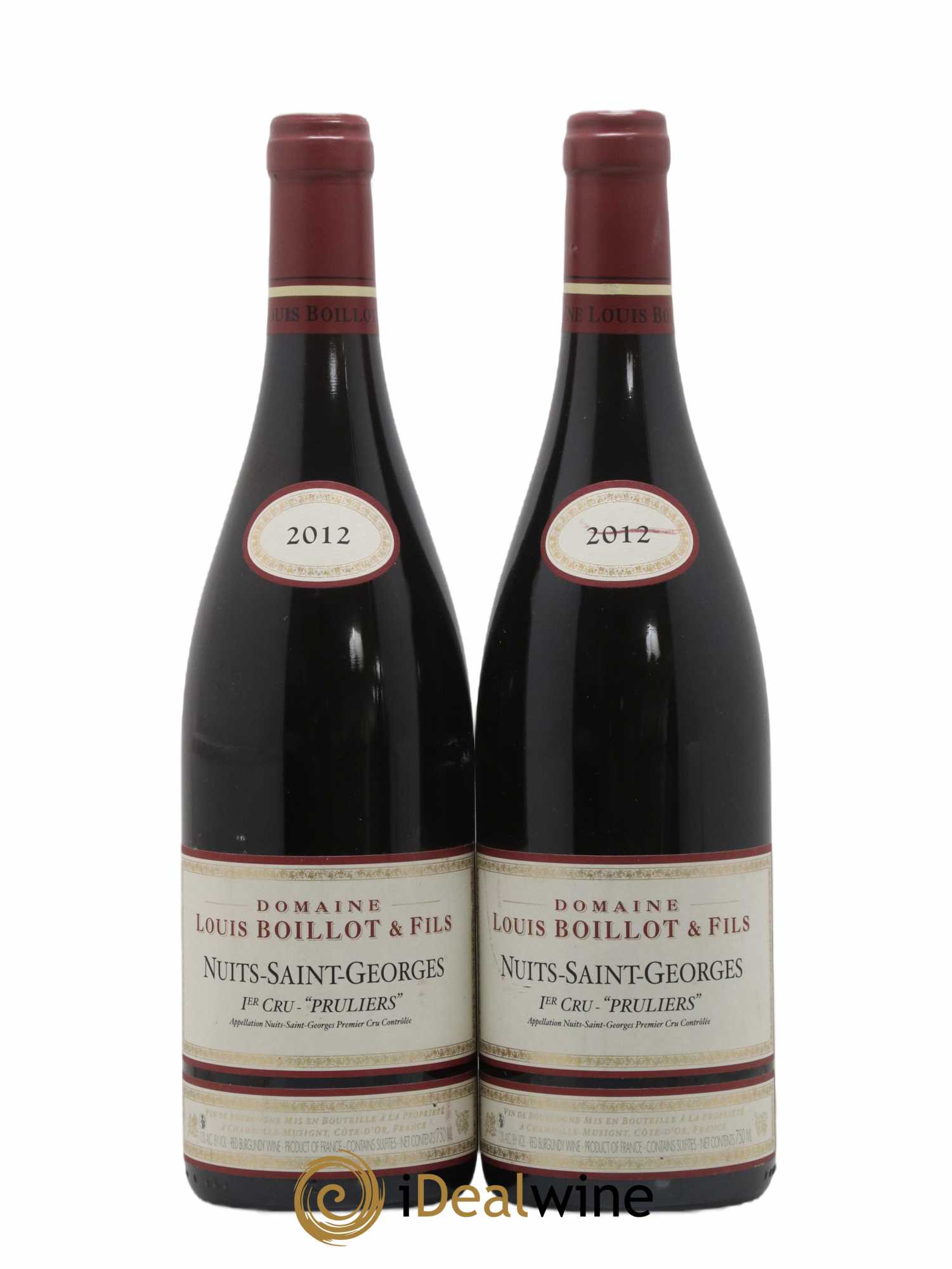 Nuits-Saint-Georges 1er Cru Les Pruliers Louis Boillot et Fils 2012 - Lot de 2 bouteilles - 0