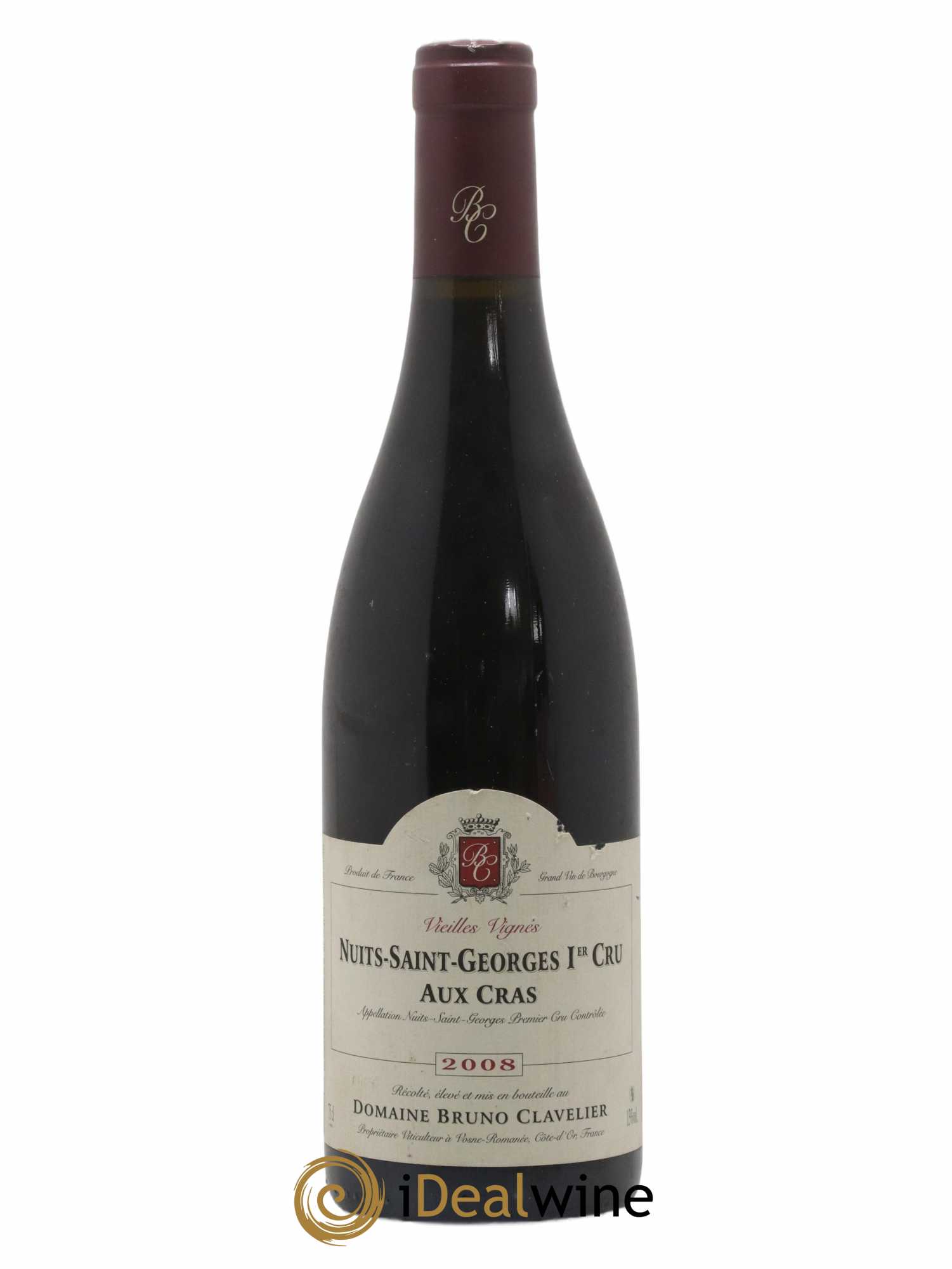 Nuits-Saint-Georges 1er Cru Aux Cras Vieilles Vignes Bruno Clavelier 2008 - Lot de 1 bouteille - 0