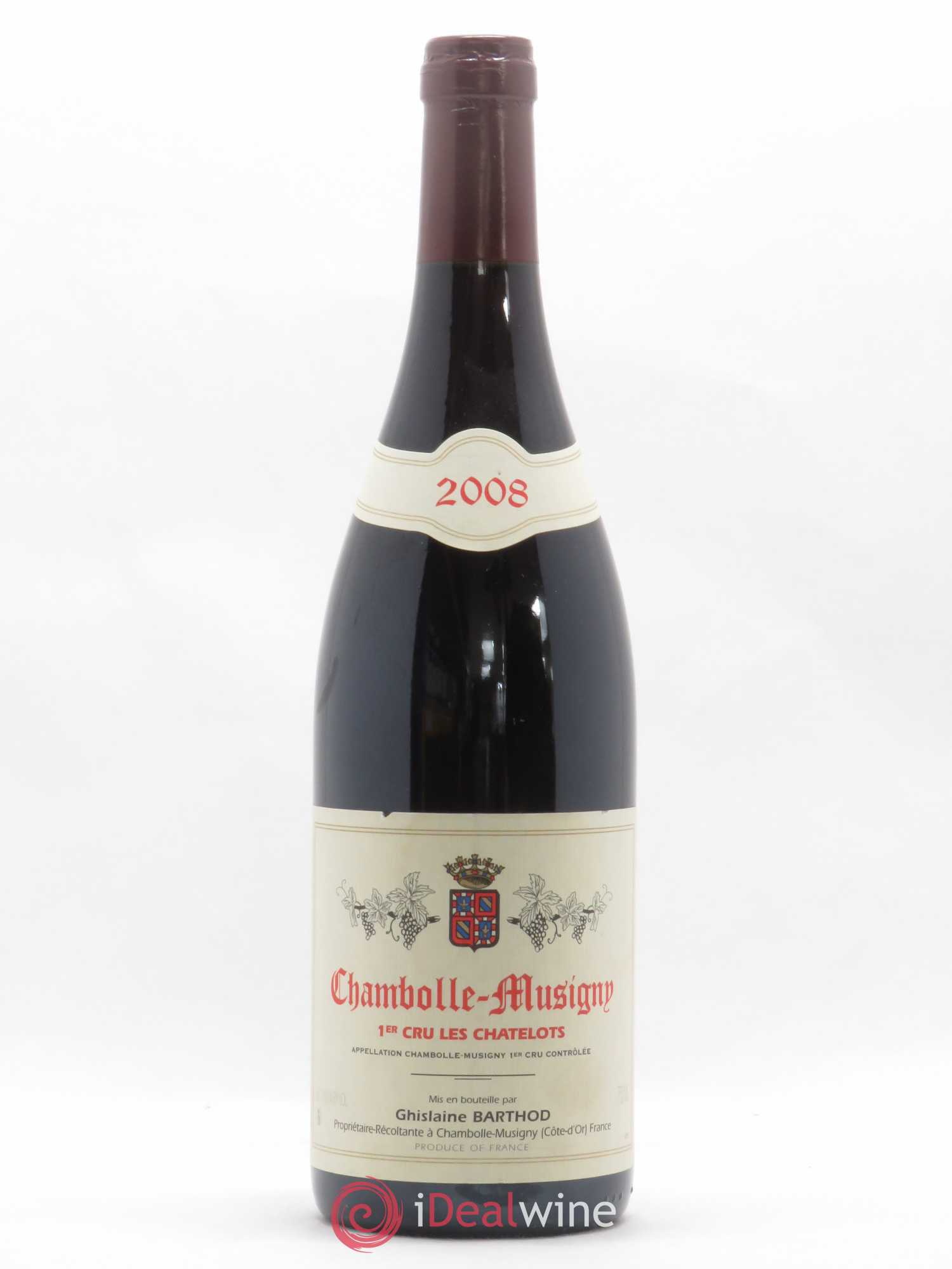 Chambolle-Musigny 1er Cru Les Chatelots Ghislaine Barthod 2008 - Lot de 1 bouteille - 0