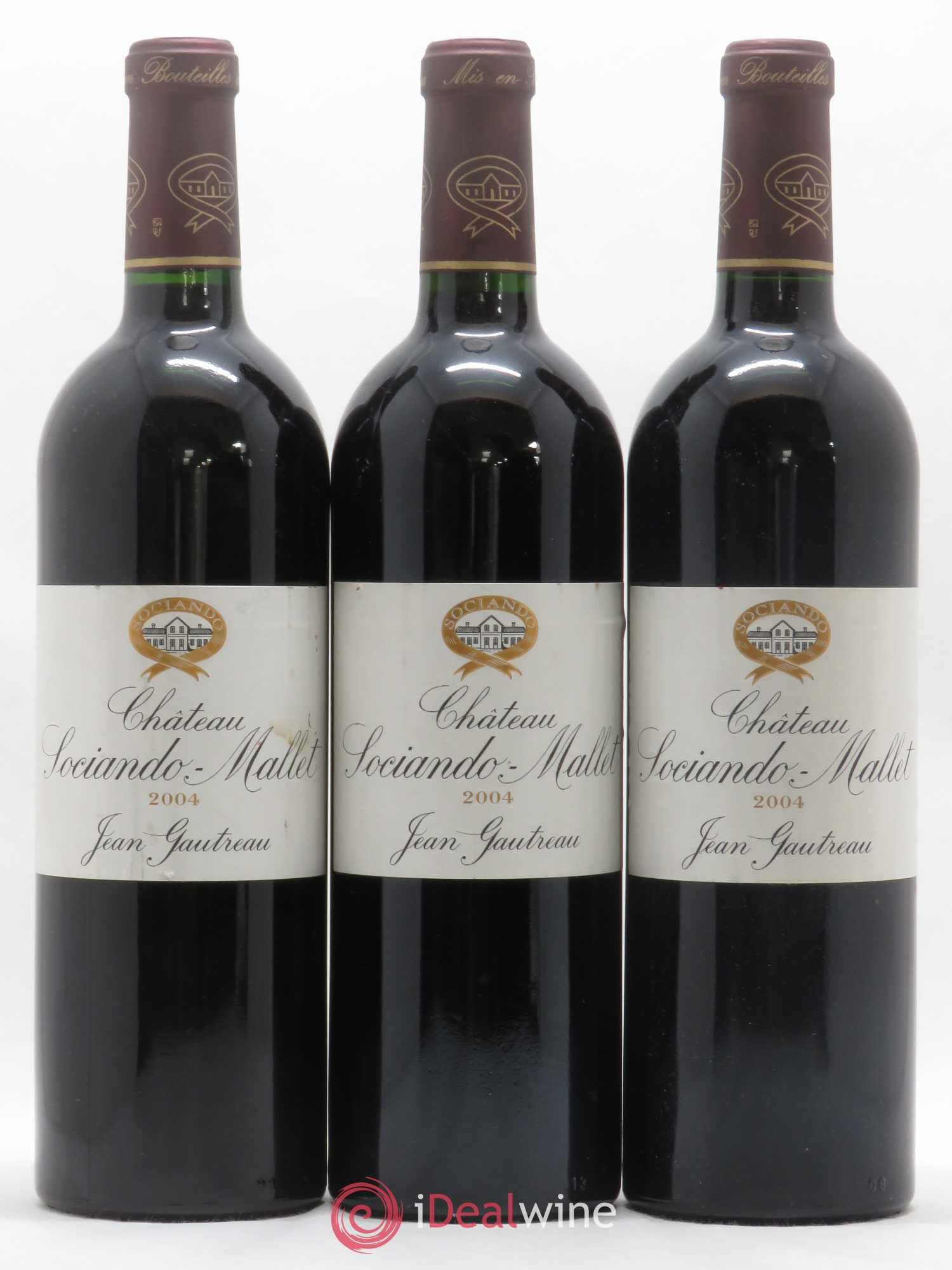 Château Sociando Mallet 2004 - Lot de 3 bouteilles - 0