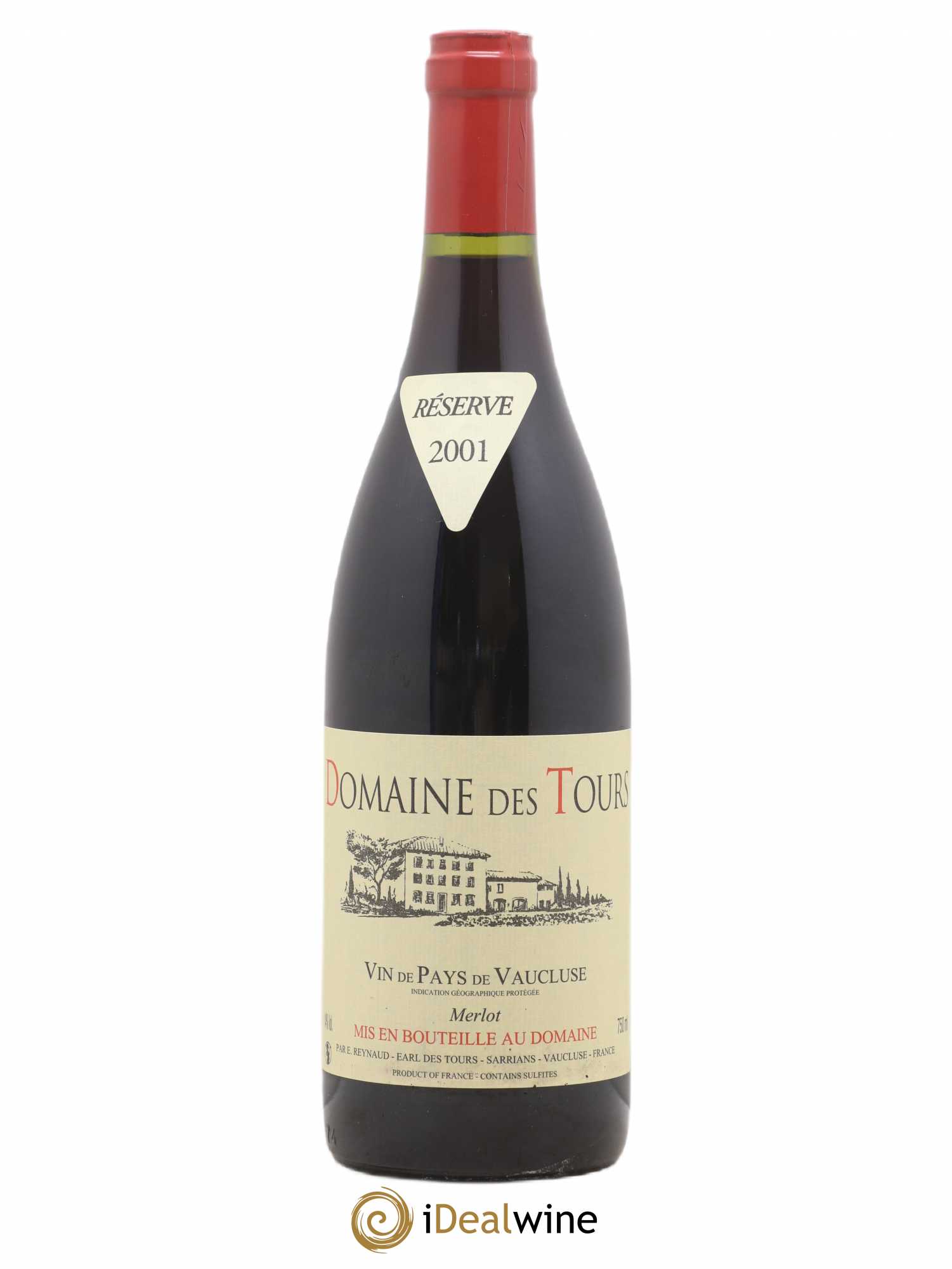 Vaucluse (Vin de Pays de Vaucluse) Domaine des Tours Emmanuel Reynaud Merlot 2001 - Lot de 1 bouteille - 0