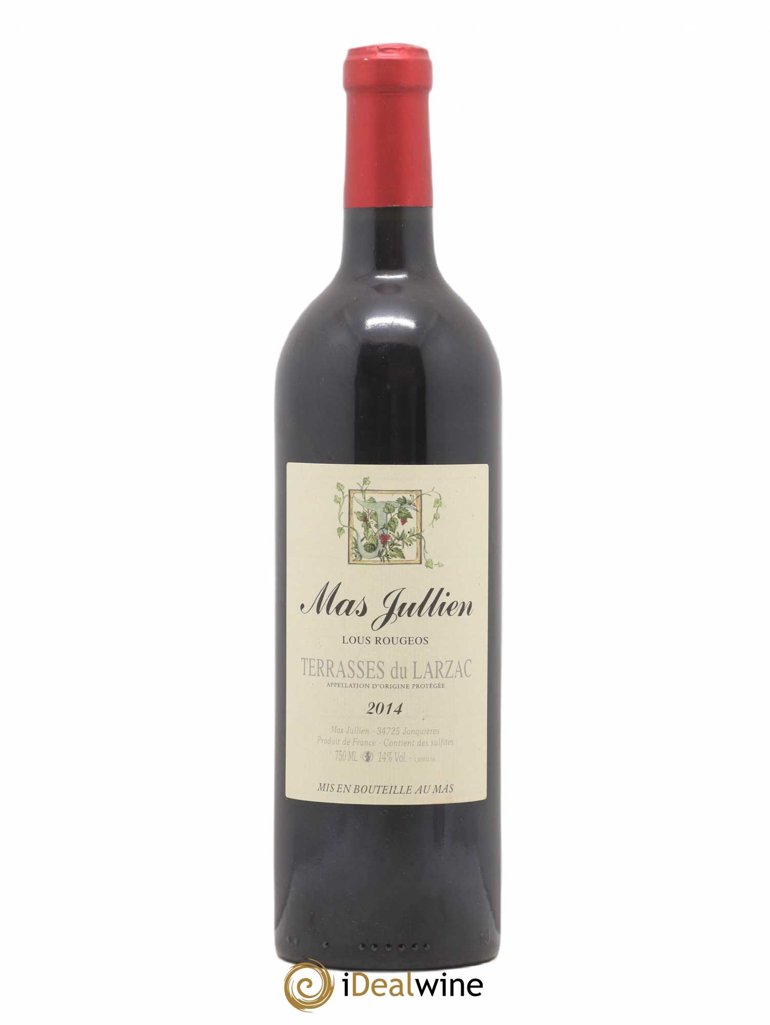 Terrasses du Larzac Mas Jullien Lous Rougeos Olivier Jullien 2014 - Lot de 1 bouteille - 0