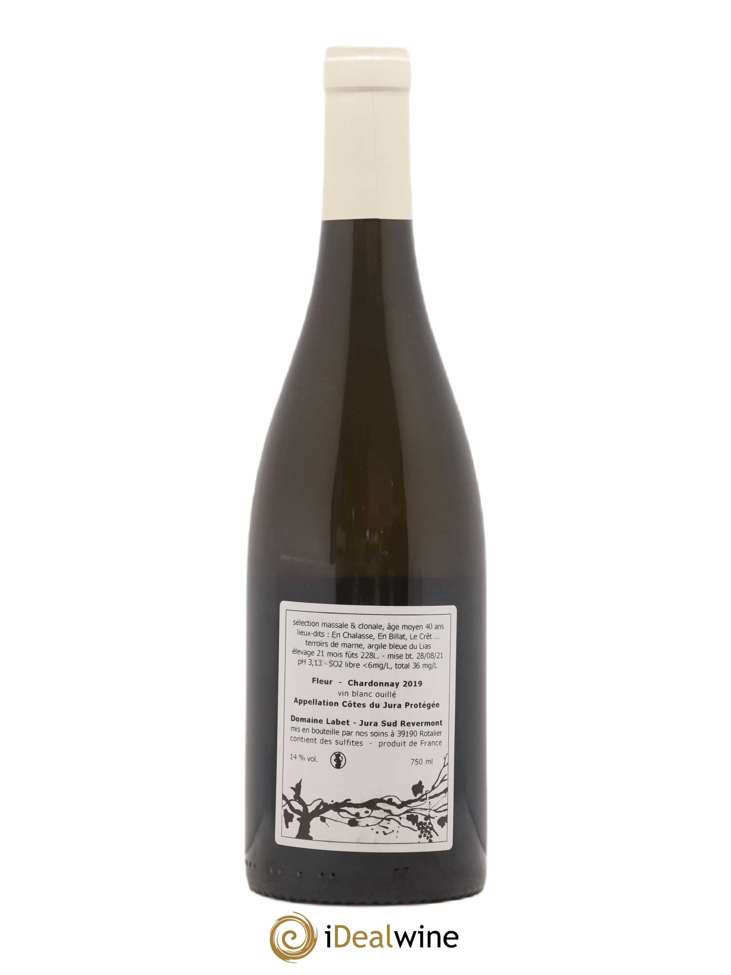 Côtes du Jura Chardonnay Fleur Romain - Julien - Charline Labet 2019 - Lot de 1 bouteille - 1