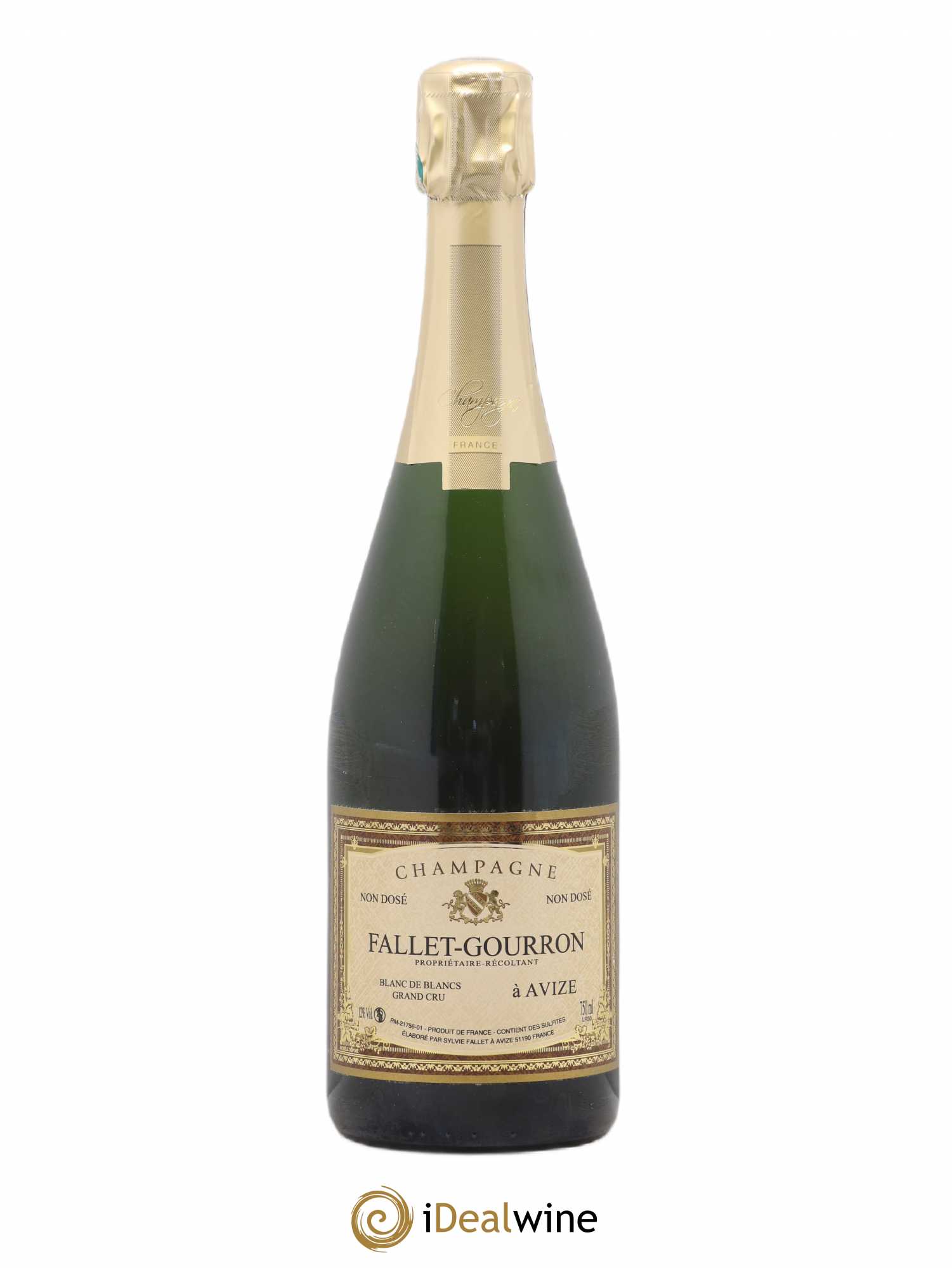 Champagne Non dosé Blanc de blanc Grand Cru Fallet Gourron - Posten von 1 Flasche - 0