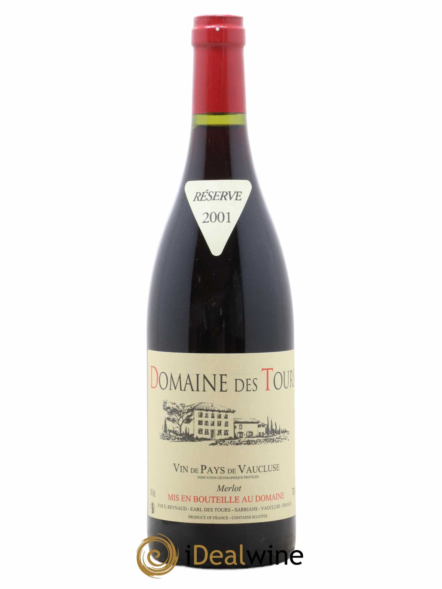 Vaucluse Domaine des Tours Merlot Emmanuel Reynaud 2001 - Lot de 1 bouteille - 0