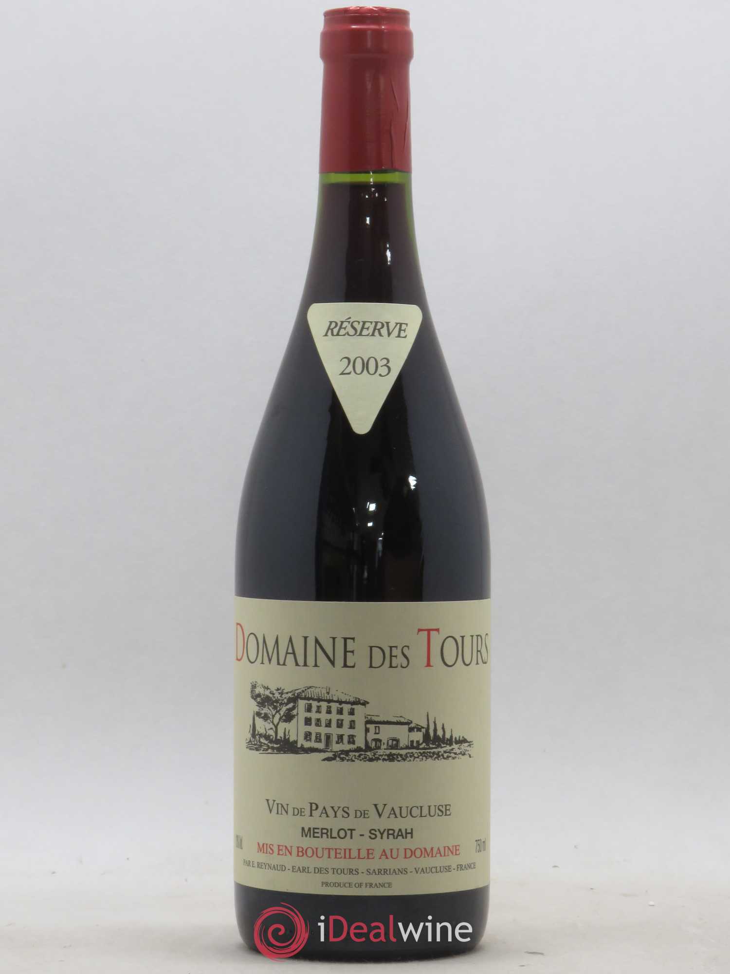 Vaucluse Domaine des Tours Merlot-Syrah Emmanuel Reynaud 2003 - Lot de 1 bouteille - 0