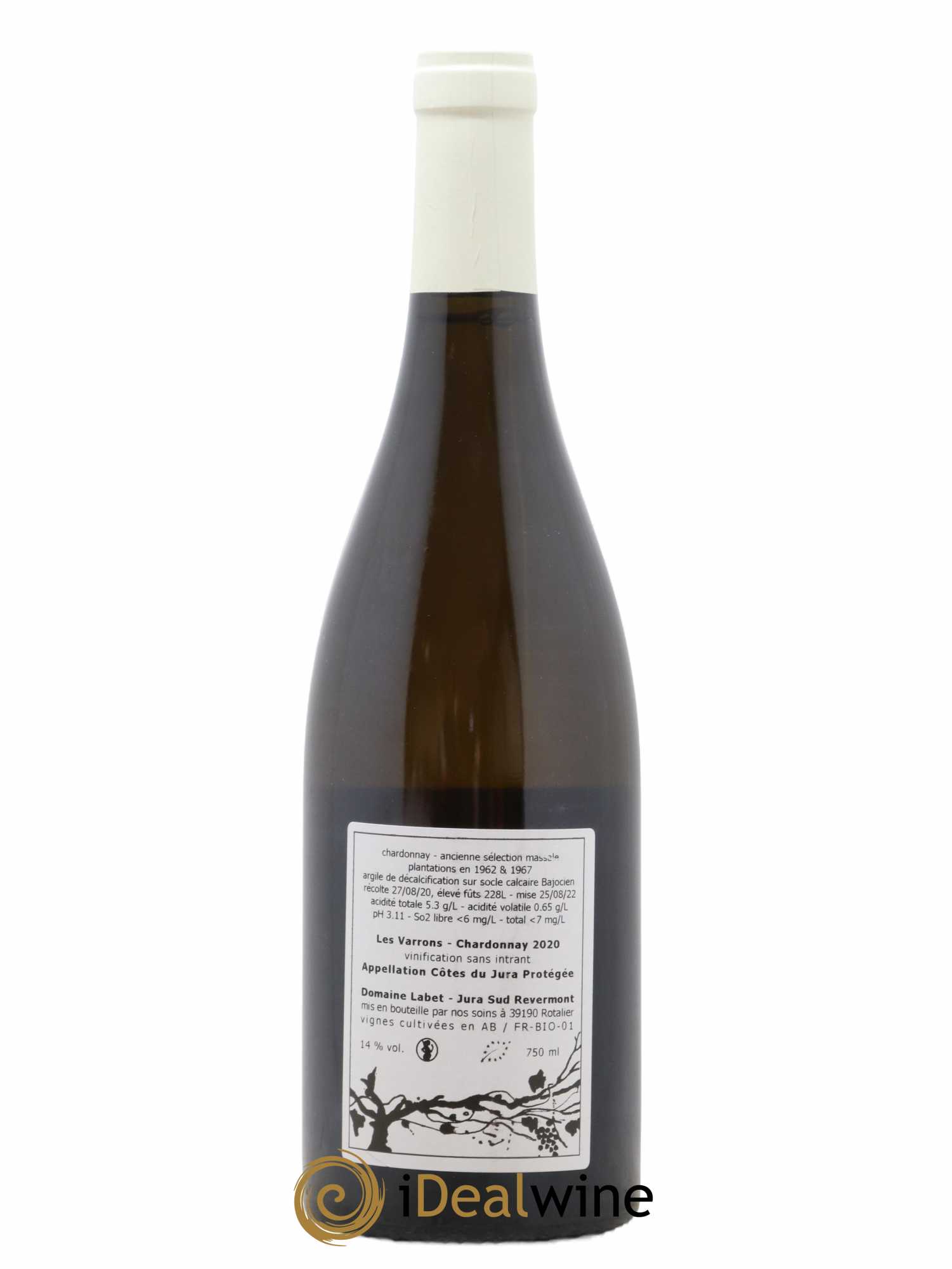 Côtes du Jura Chardonnay Les Varrons Romain - Julien  - Charline Labet 2020 - Lot de 1 bouteille - 1