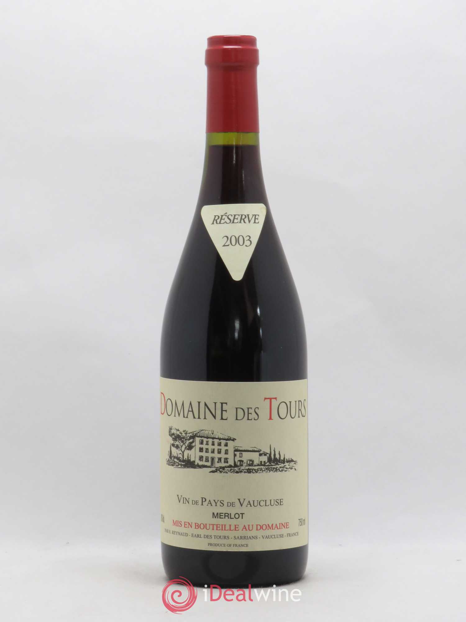 Vaucluse Domaine des Tours Merlot Emmanuel Reynaud 2003 - Lot de 1 bouteille - 0