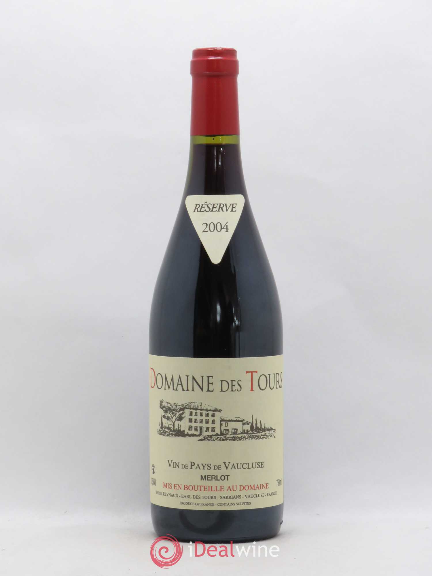 Vaucluse Domaine des Tours Merlot Emmanuel Reynaud 2004 - Lot de 1 bouteille - 0