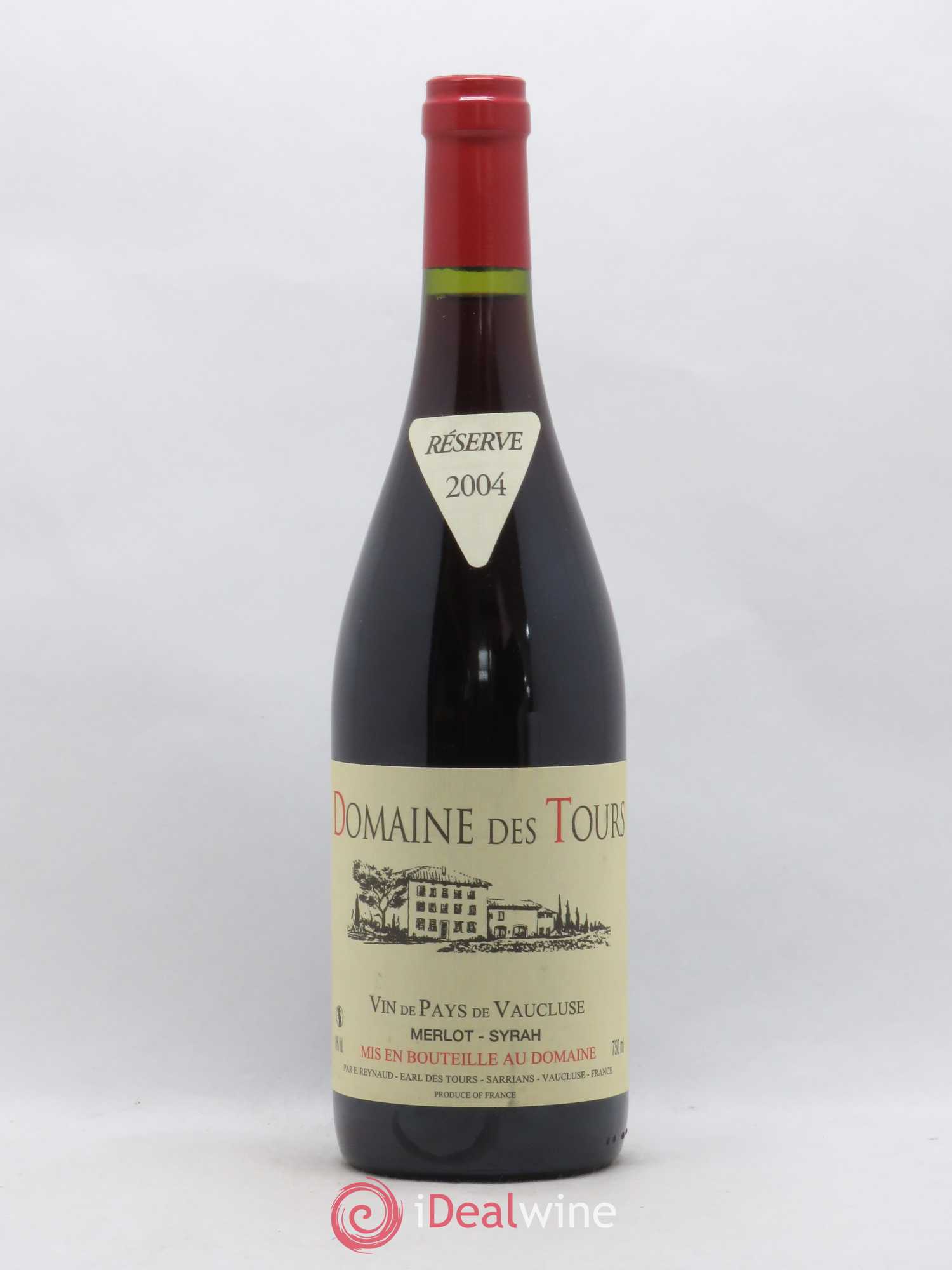 Vaucluse Domaine des Tours Merlot-Syrah Emmanuel Reynaud 2004 - Lot de 1 bouteille - 0