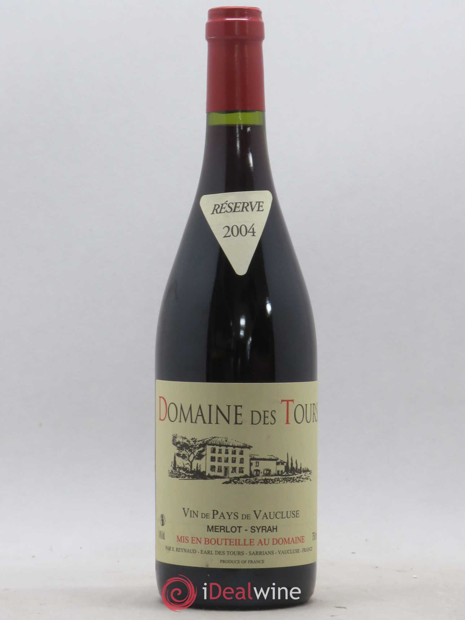 Vaucluse Domaine des Tours Merlot-Syrah Emmanuel Reynaud 2004 - Lot de 1 bouteille - 0