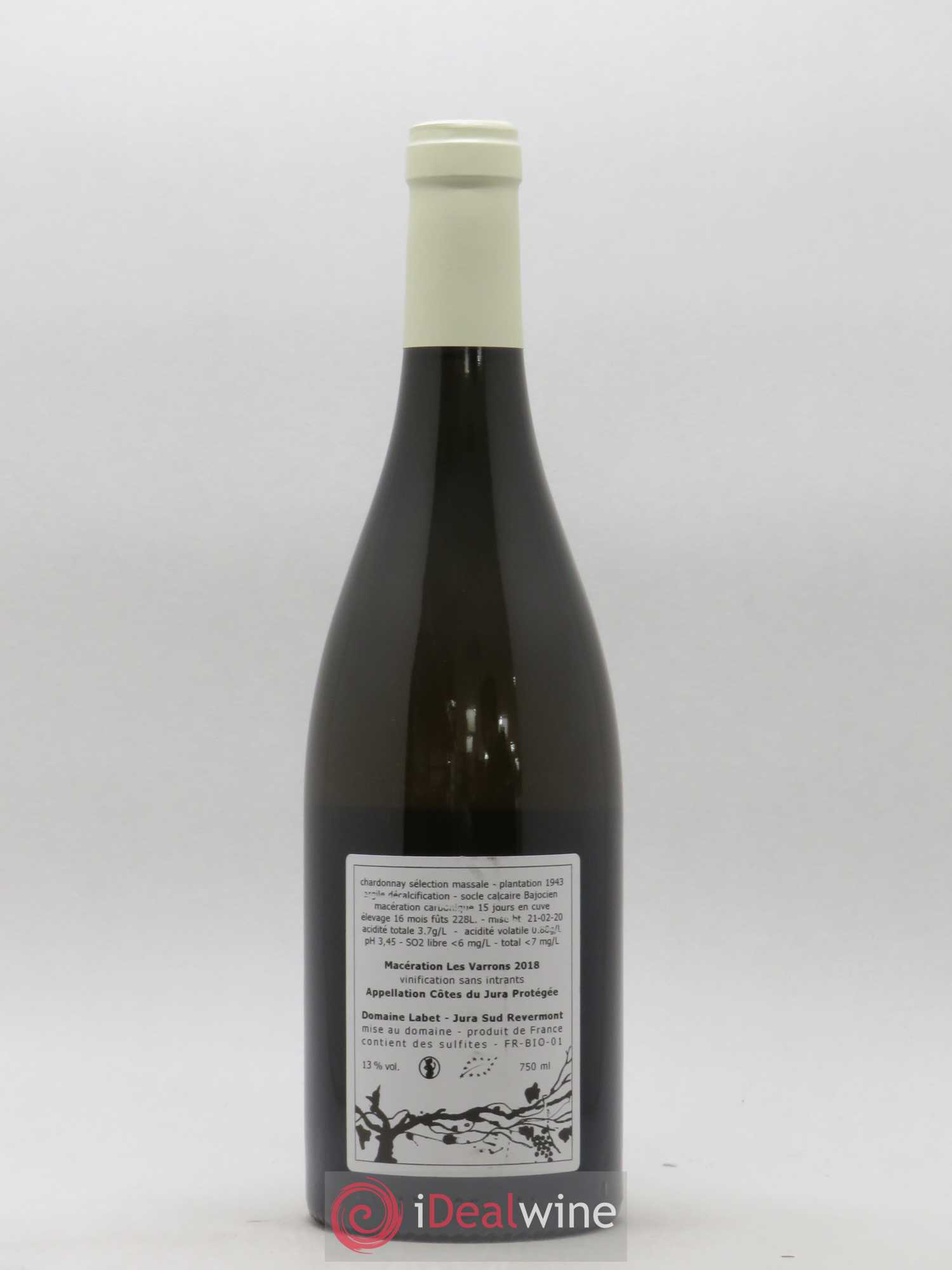 Côtes du Jura Savagnin de macération La Bardette Romain - Julien - Charline Labet 2018 - Lot de 1 bouteille - 1