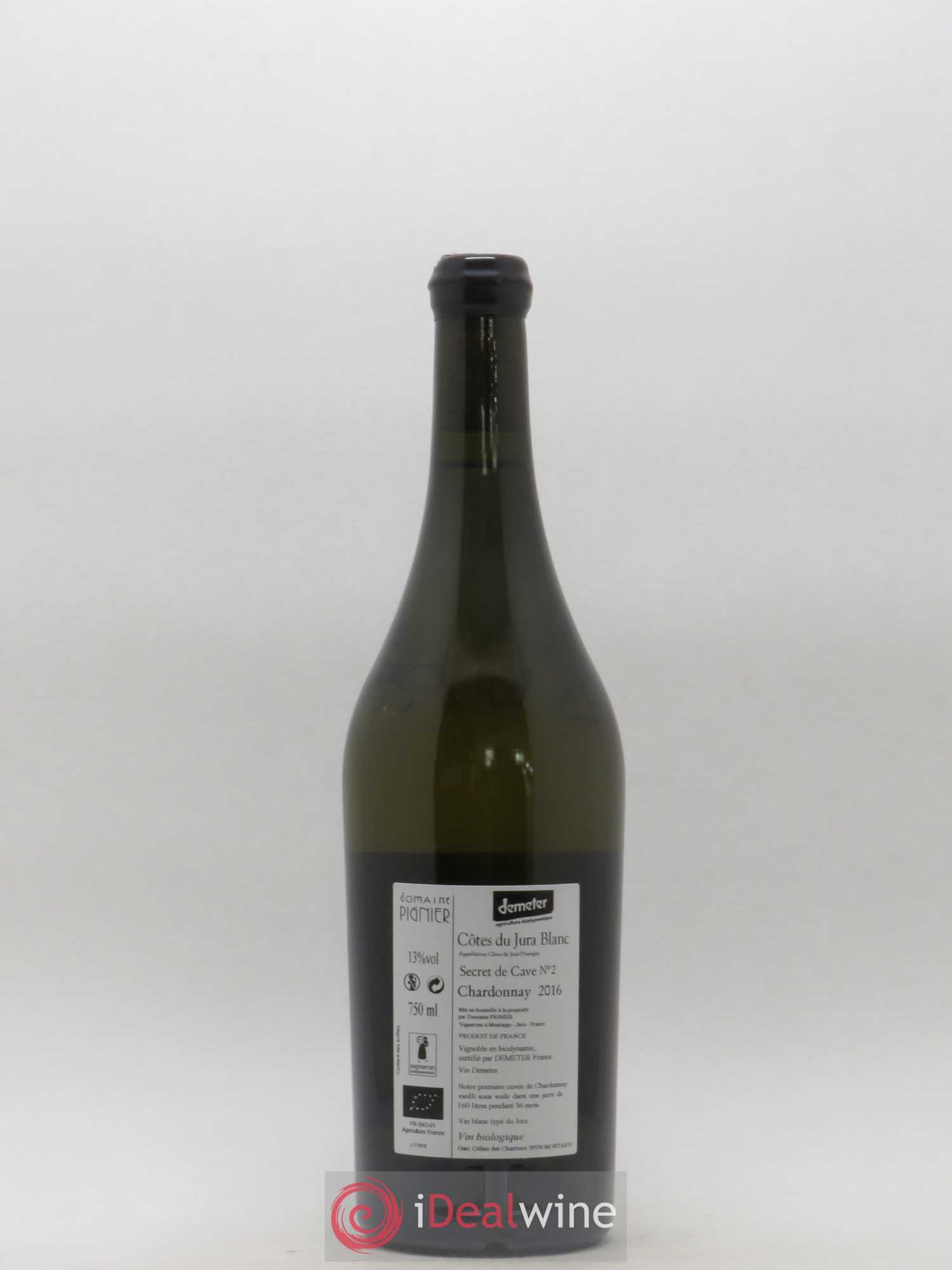 Côtes du Jura Secret de Cave n2 Non ouillé en jarre Domaine Pignier 2016 - Posten von 1 Flasche - 1
