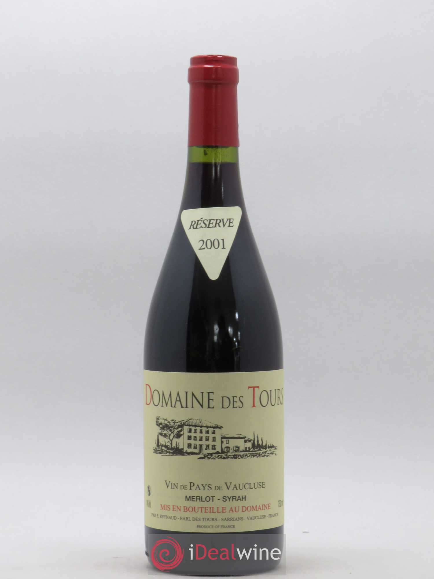 Vaucluse Domaine des Tours Merlot-Syrah Emmanuel Reynaud 2001 - Lot de 1 bouteille - 0
