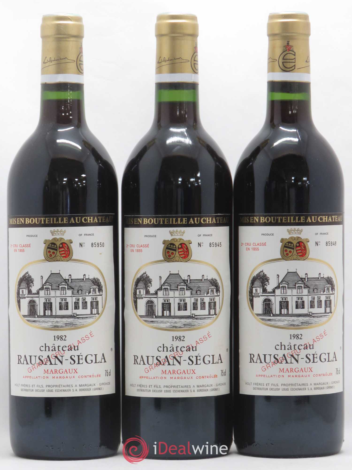 Château Rauzan Ségla Grand Cru Classé Mise Eschenauer 1982 - Lot de 12 bouteilles - 1