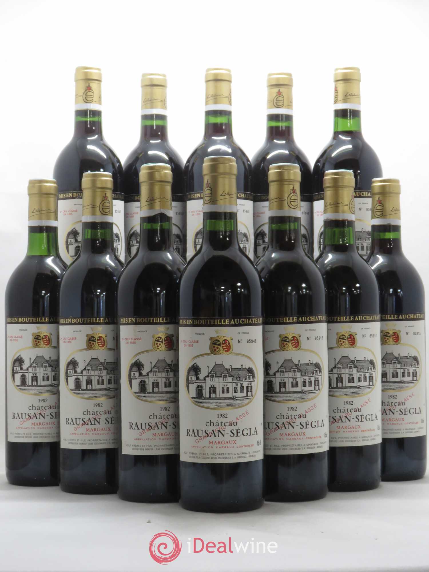 Château Rauzan Ségla Grand Cru Classé Mise Eschenauer 1982 - Lot de 12 bouteilles - 0