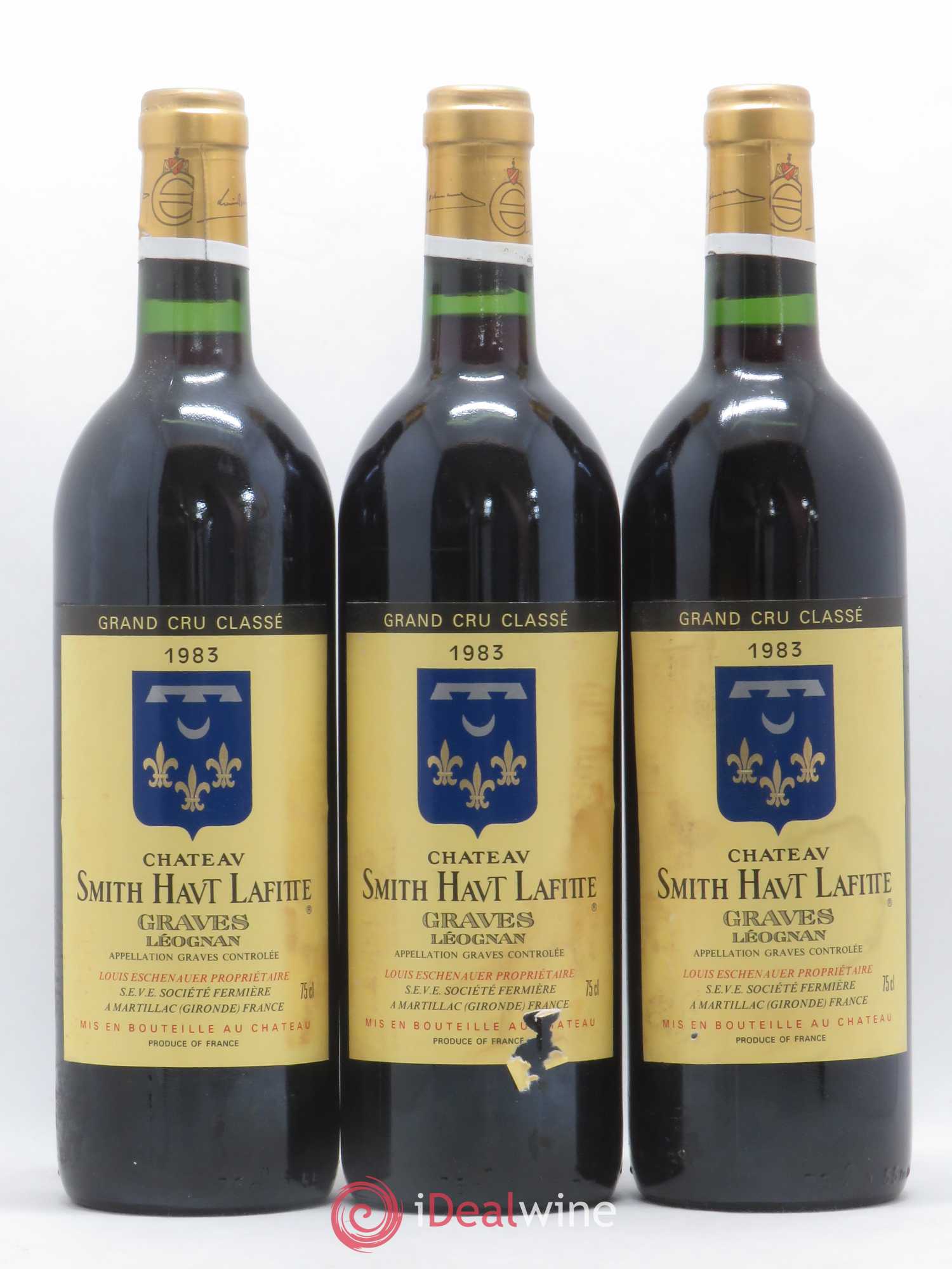 Château Smith Haut Lafitte Cru Classé de Graves Mise Eschenauer 1983 - Lot de 12 bouteilles - 1