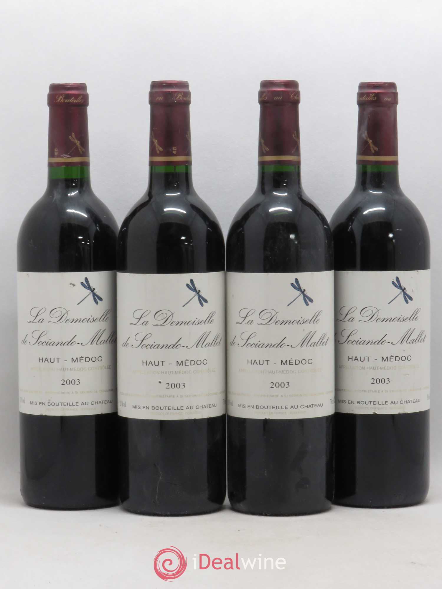Demoiselle de Sociando Mallet Second Vin 2003 - Lot de 4 bouteilles - 0