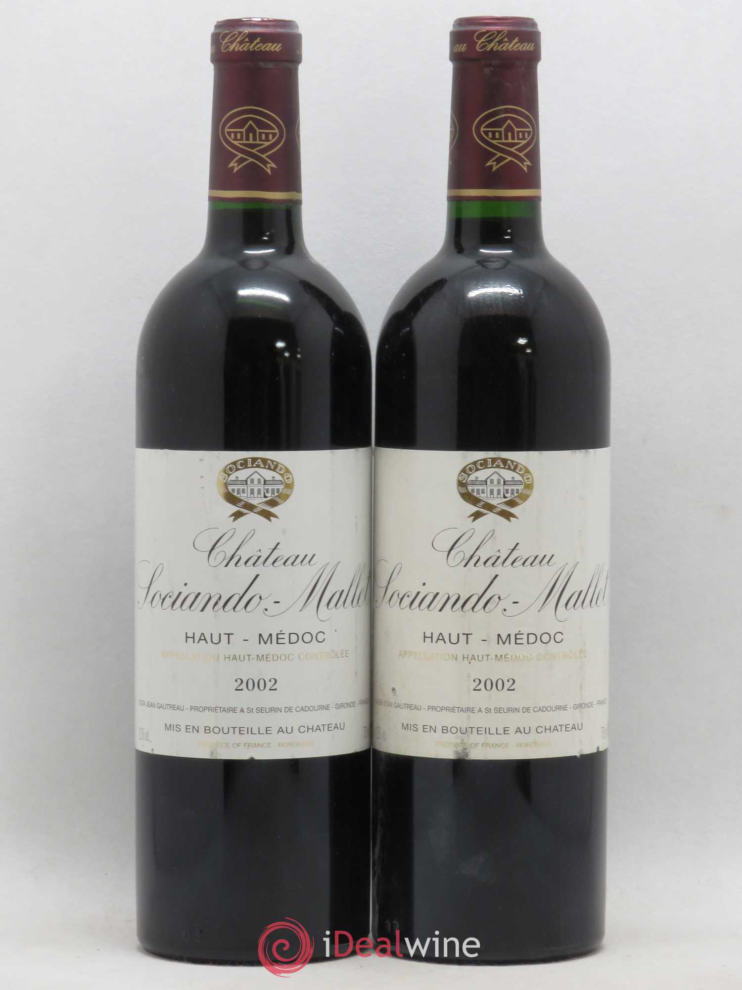Château Sociando Mallet 2002 - Lot de 2 bouteilles - 0