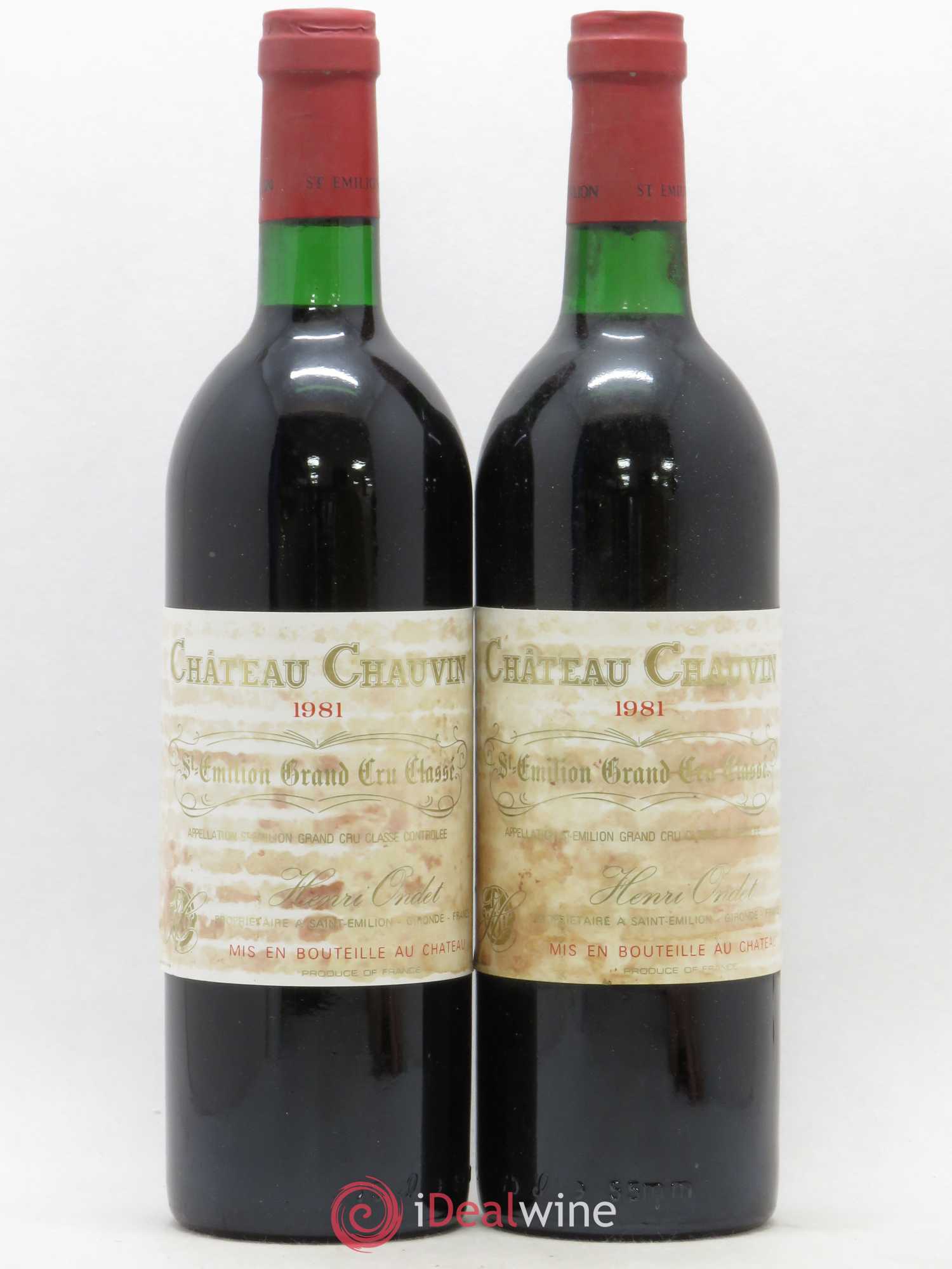 Château Chauvin Grand Cru Classé 1981 - Lot de 2 bouteilles - 0