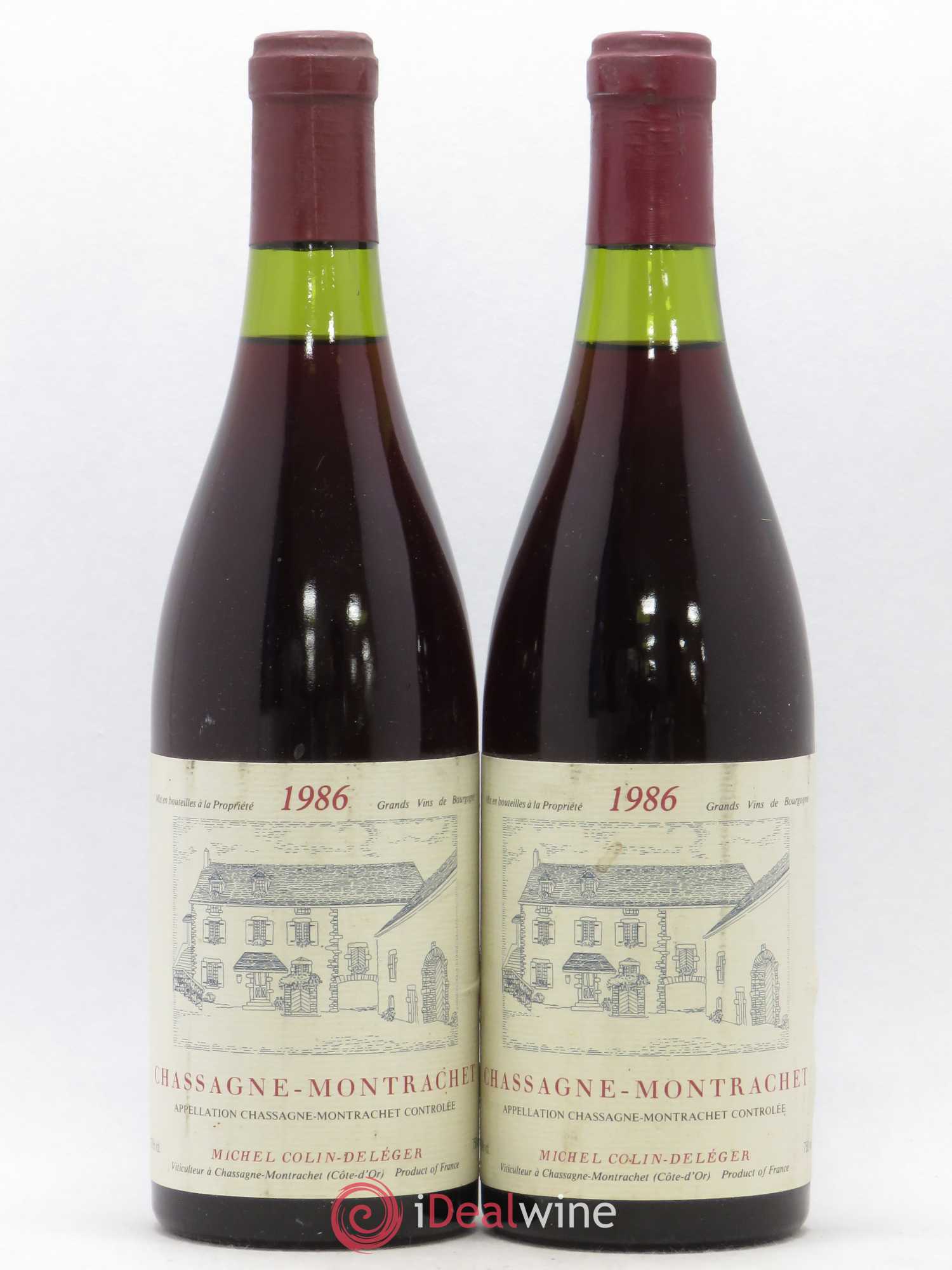 Chassagne-Montrachet Michel Colin Deléger 1986 - Lot de 2 bouteilles - 0