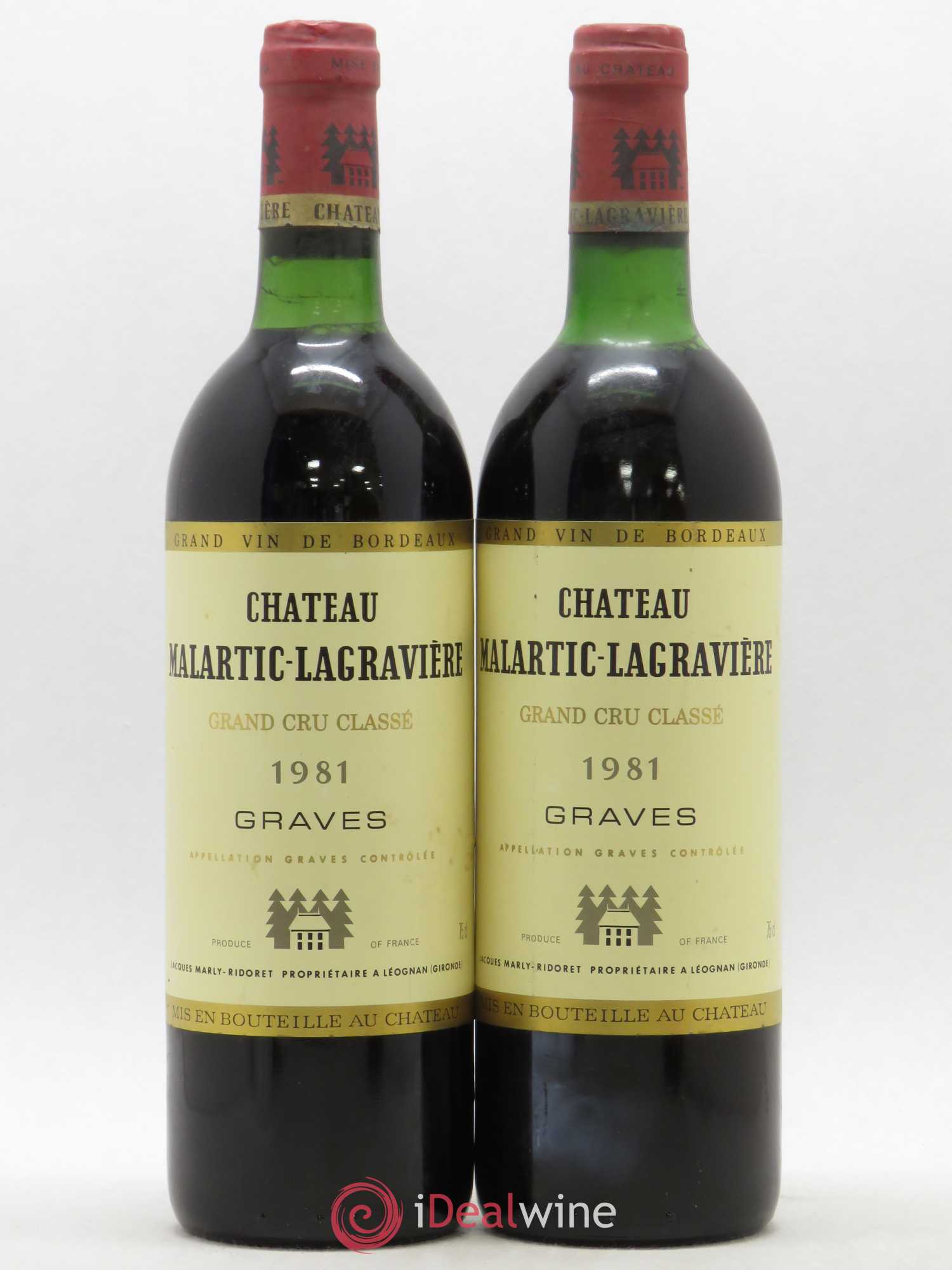 Château Malartic-Lagravière Cru Classé de Graves 1981 - Lot de 2 bouteilles - 0