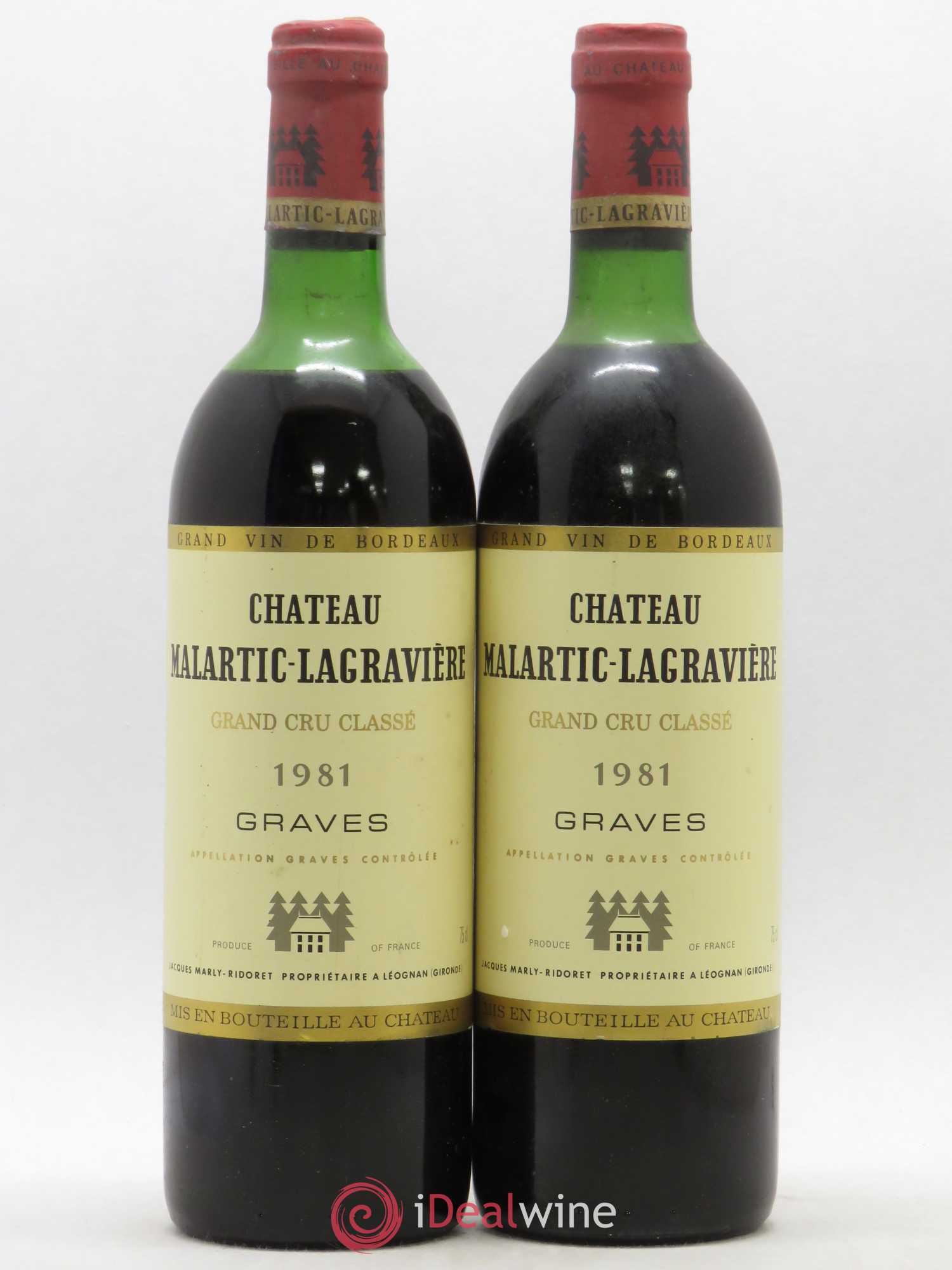 Château Malartic-Lagravière Cru Classé de Graves 1981 - Lot de 2 bouteilles - 0