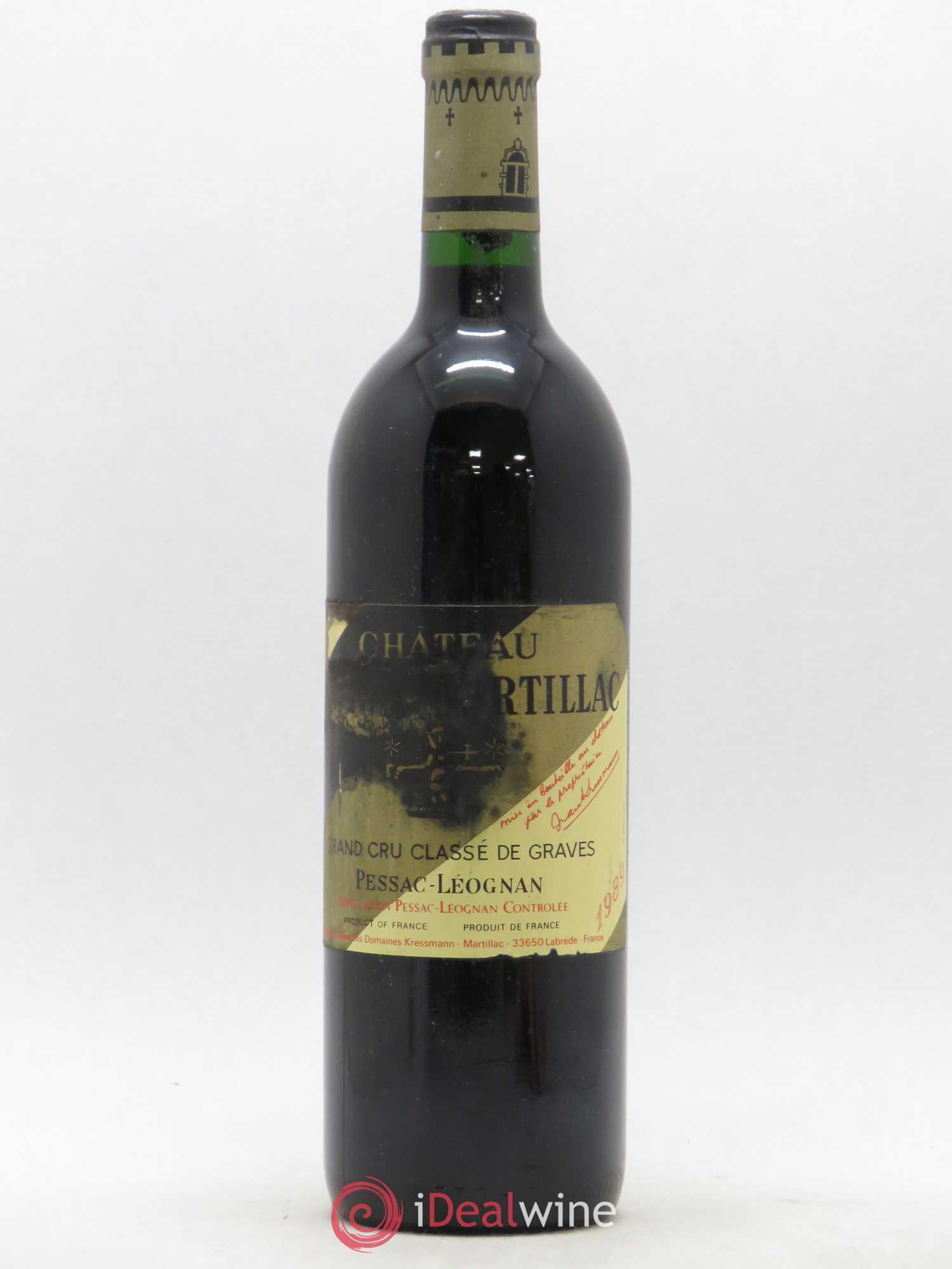Château Latour-Martillac Cru Classé de Graves 1989 - Lot de 1 bouteille - 0