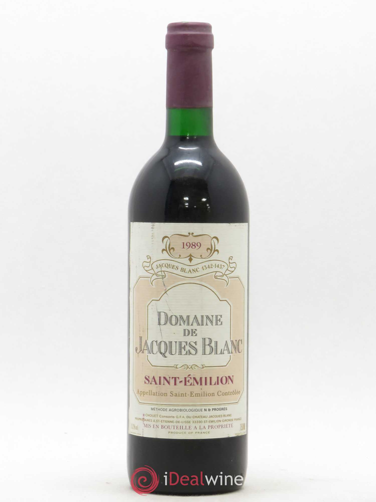 Saint-Émilion Domaine de Jacques Blanc (sans prix de réserve) 1989 - Posten von 1 Flasche - 0
