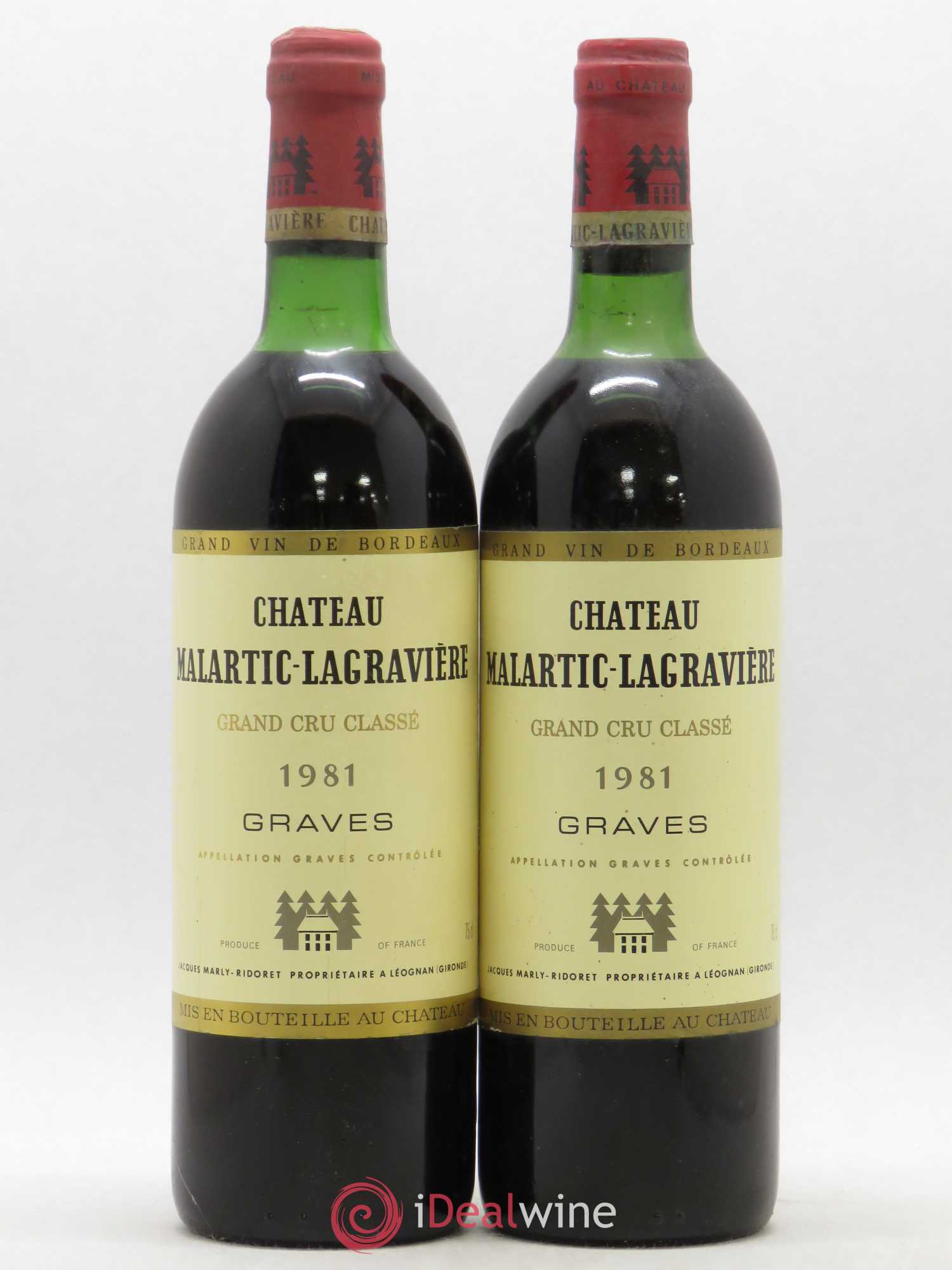 Château Malartic-Lagravière Cru Classé de Graves 1981 - Lot de 2 bouteilles - 0