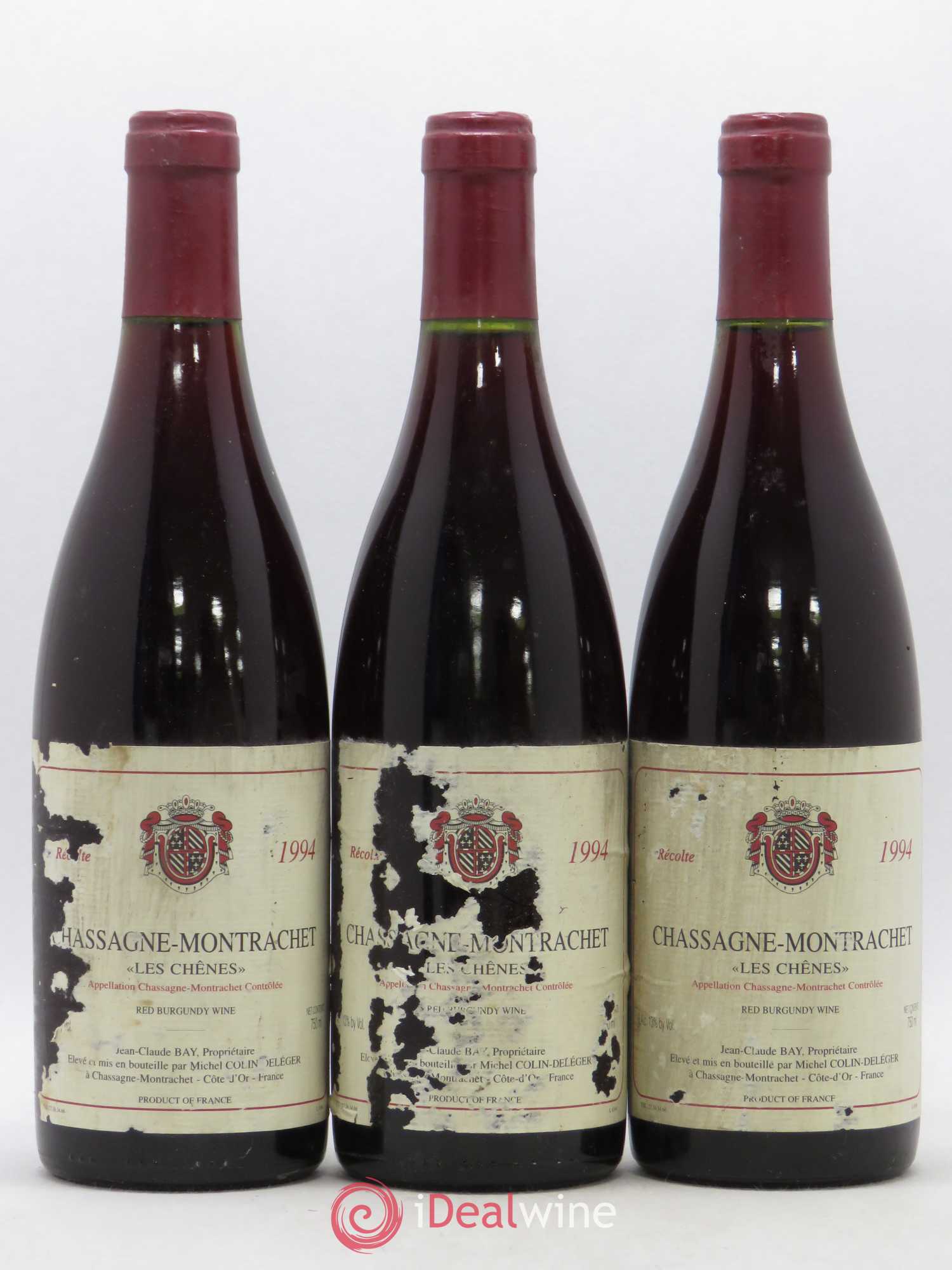 Chassagne-Montrachet Les Chênes Jean Claude Bay 1994 - Posten von 3 Flaschen - 0