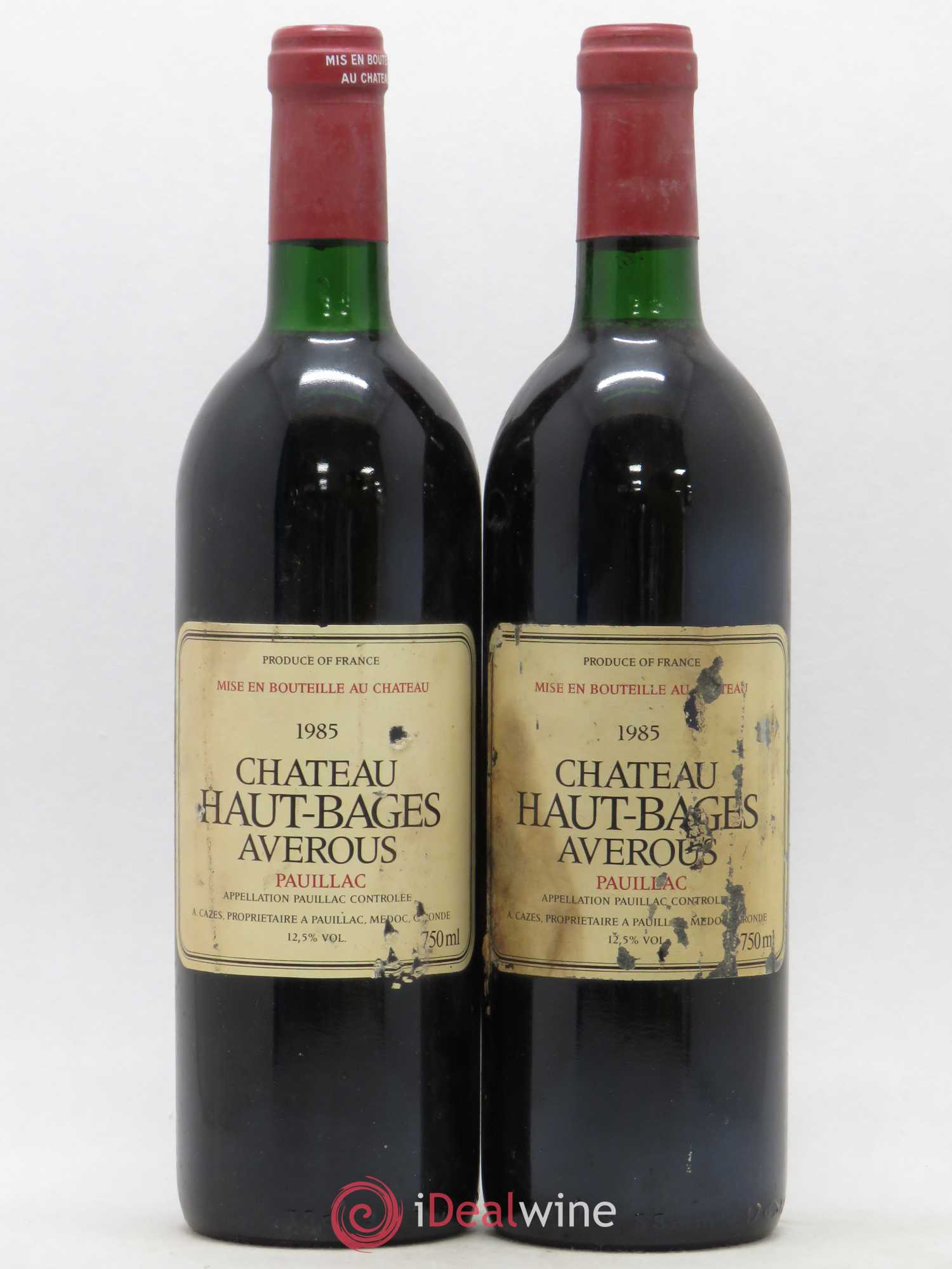 Château Haut Bages Averous Cru Bourgeois 1985 - Lot de 2 bouteilles - 0