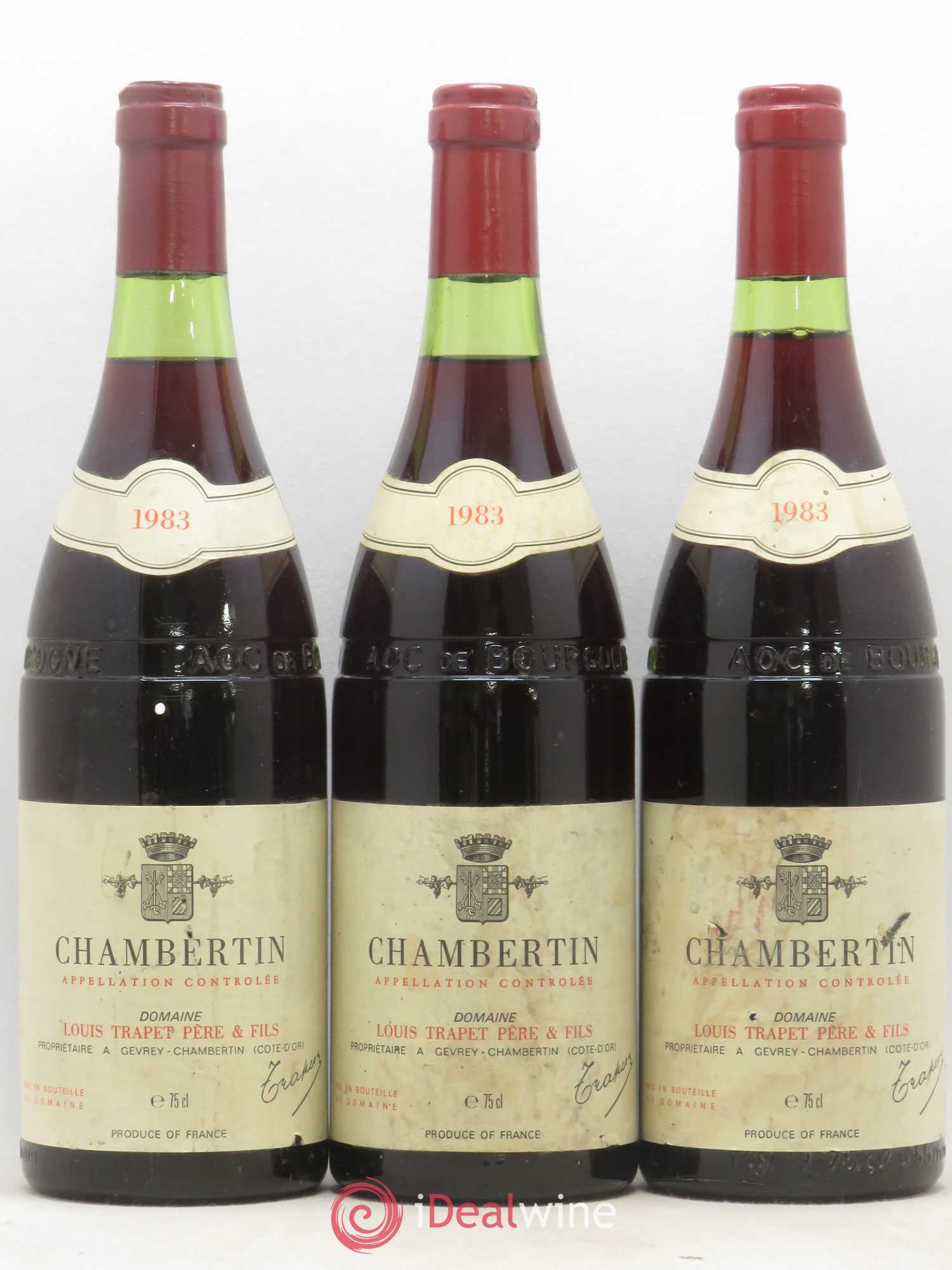 Chambertin Grand Cru Domaine Trapet 1983 - Lot de 3 bouteilles - 0