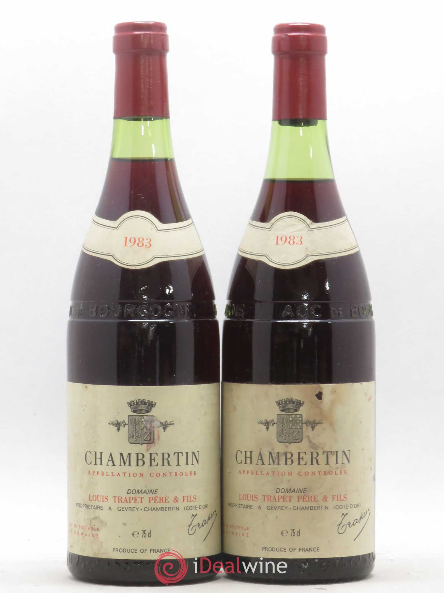 Chambertin Grand Cru Domaine Trapet 1983 - Lot de 2 bouteilles - 0
