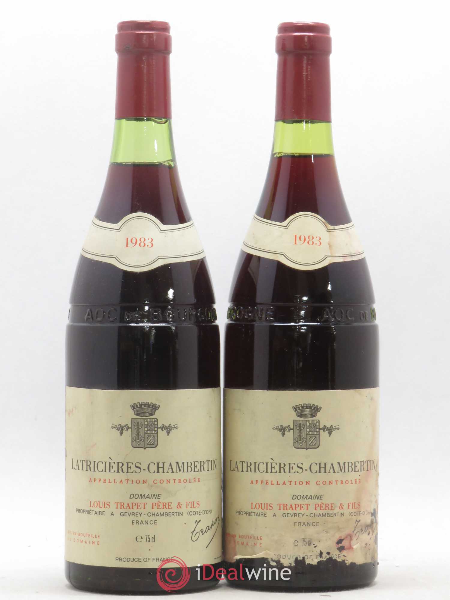 Latricières-Chambertin Grand Cru Domaine Trapet 1983 - Lot de 2 bouteilles - 0