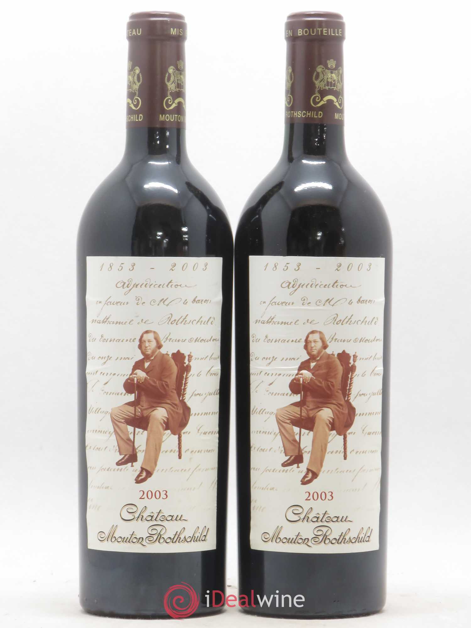 Château Mouton Rothschild 1er Grand Cru Classé 2003 - Lot de 2 bouteilles - 0